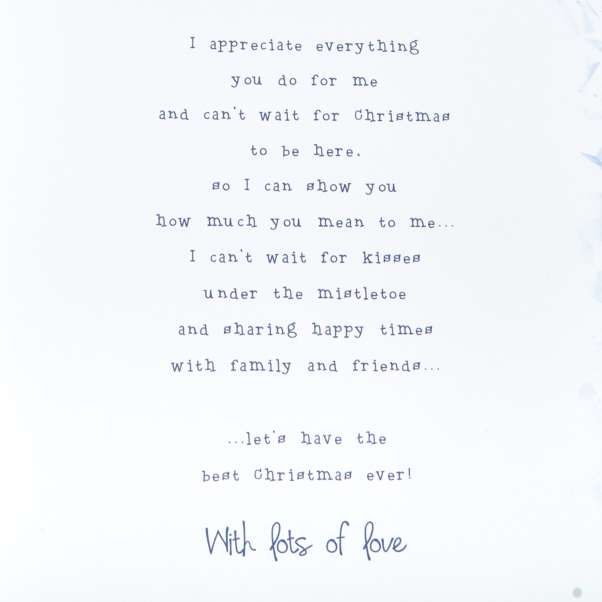 Christmas Card - Brilliant Boyfriend, Classic Verse