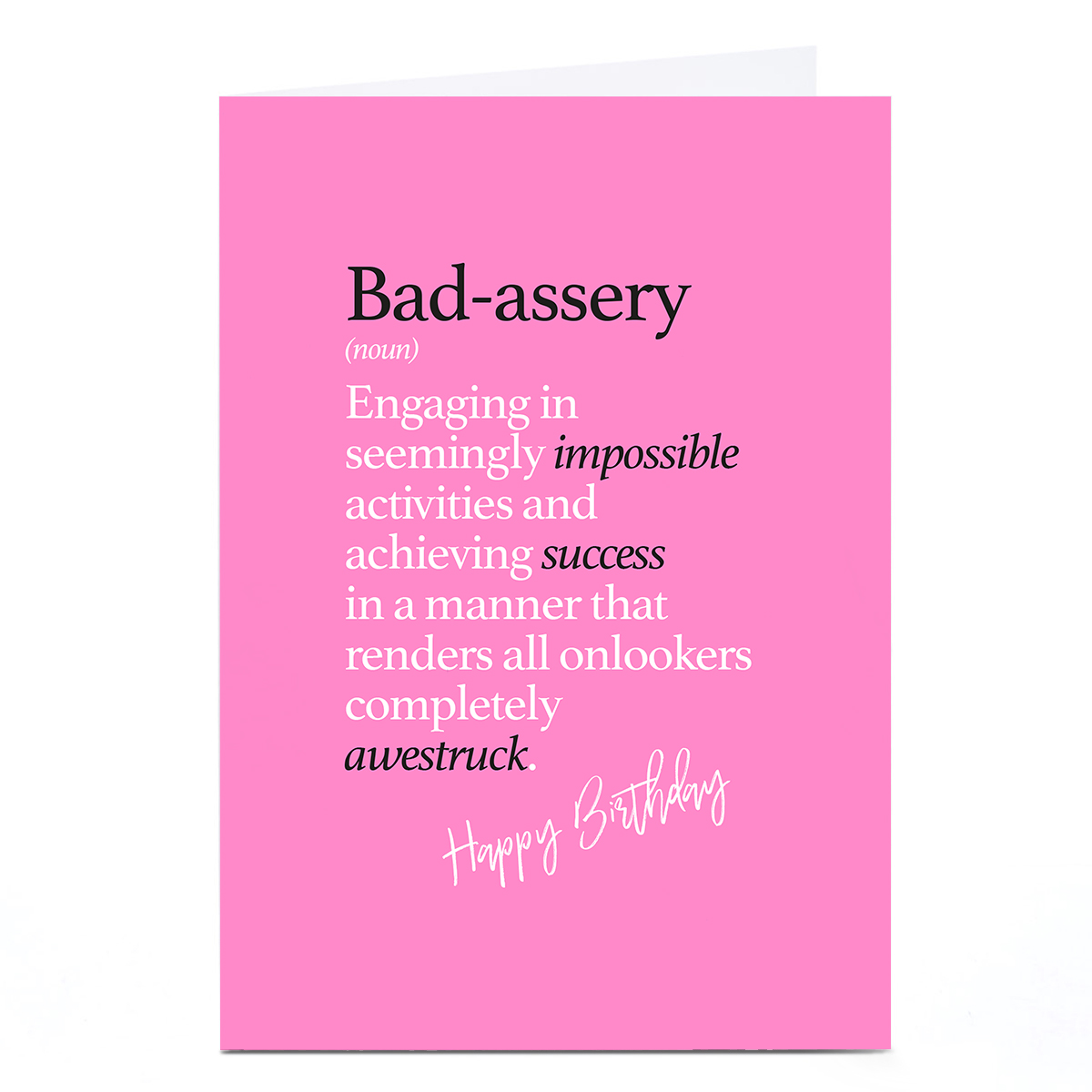 Personalised Punk Birthday Card - Bad-Assery