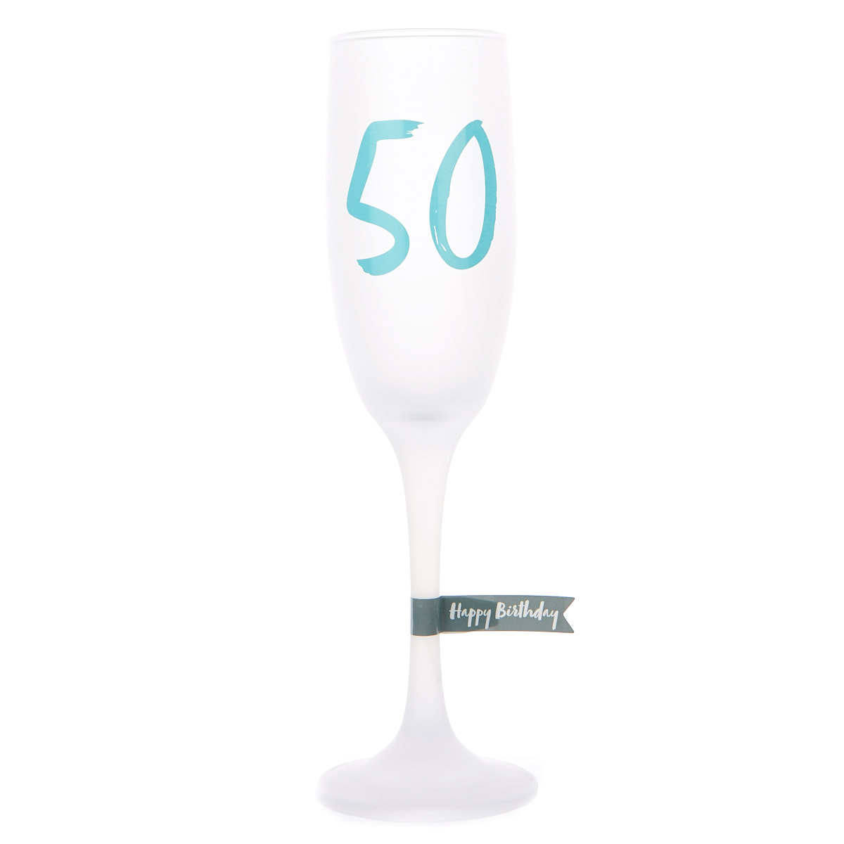 Frosted Glass 50th Birthday Flute