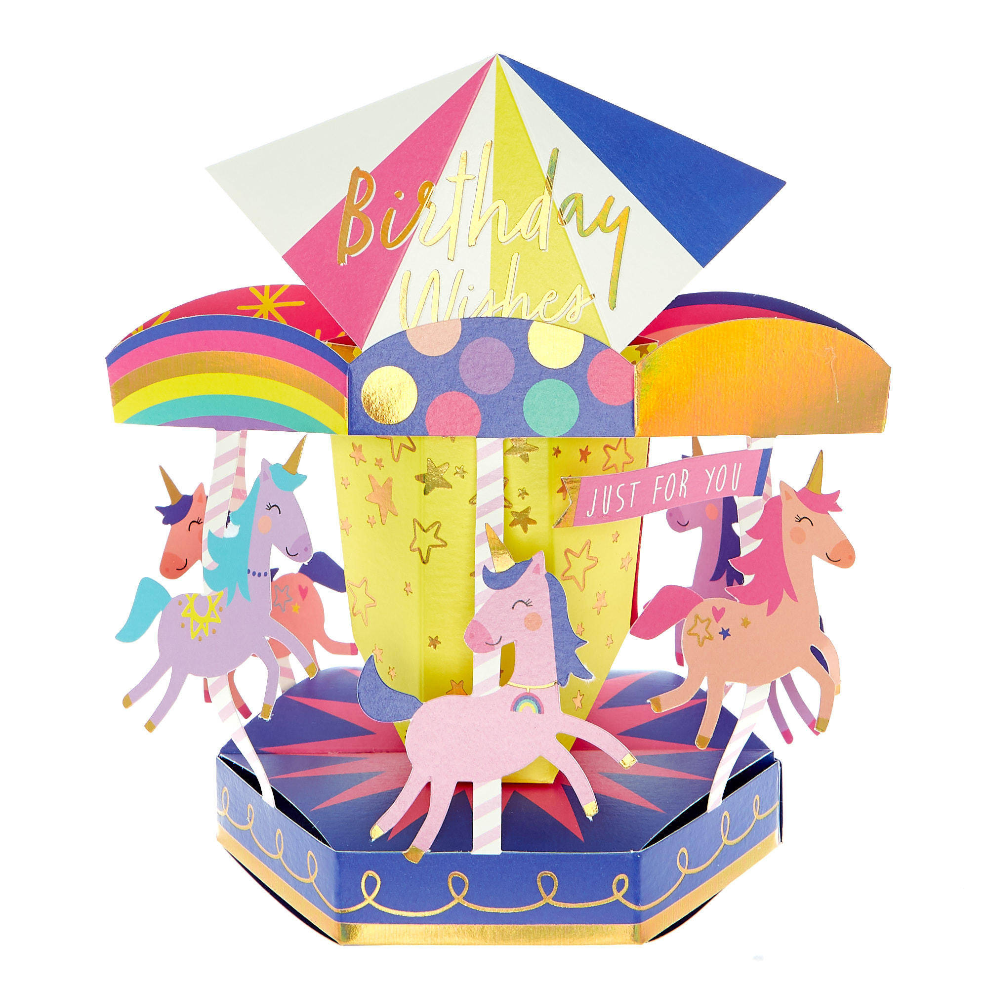 Exquisite Collection Pop-Up 3D Birthday Card - Carousel 