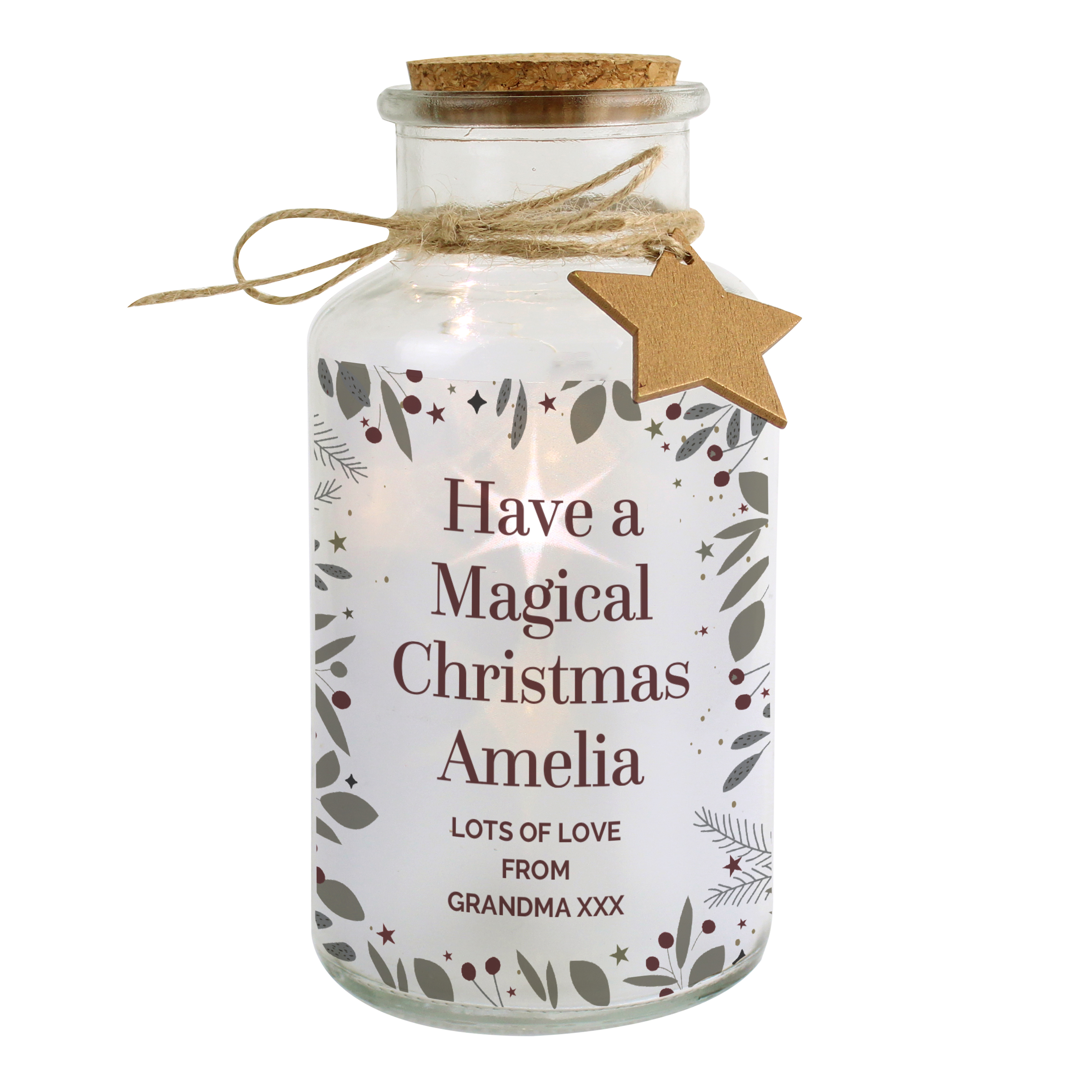 Personalised Warm & Cosy Light-Up Decorative Jar