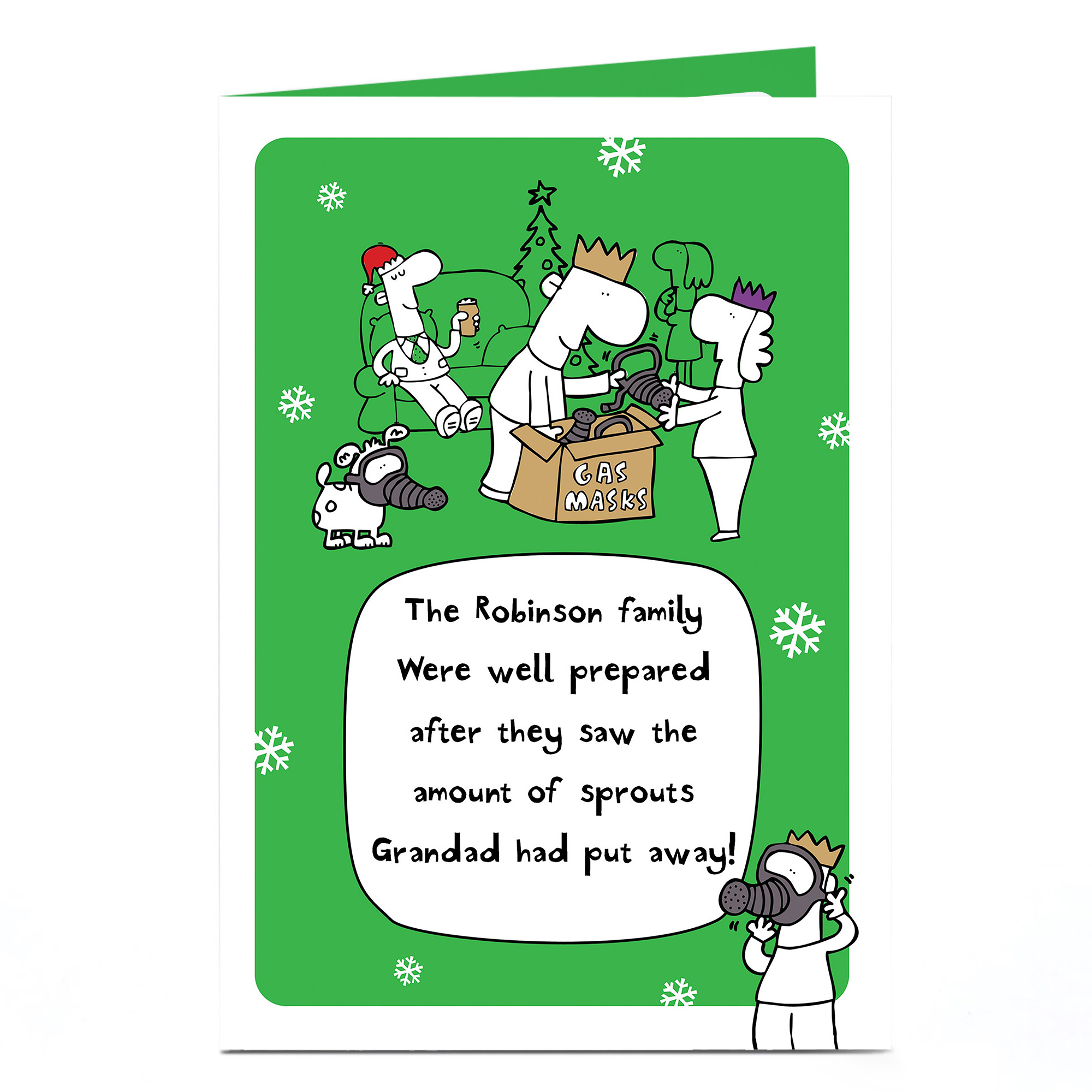 Personalised Christmas Card - Sprouts