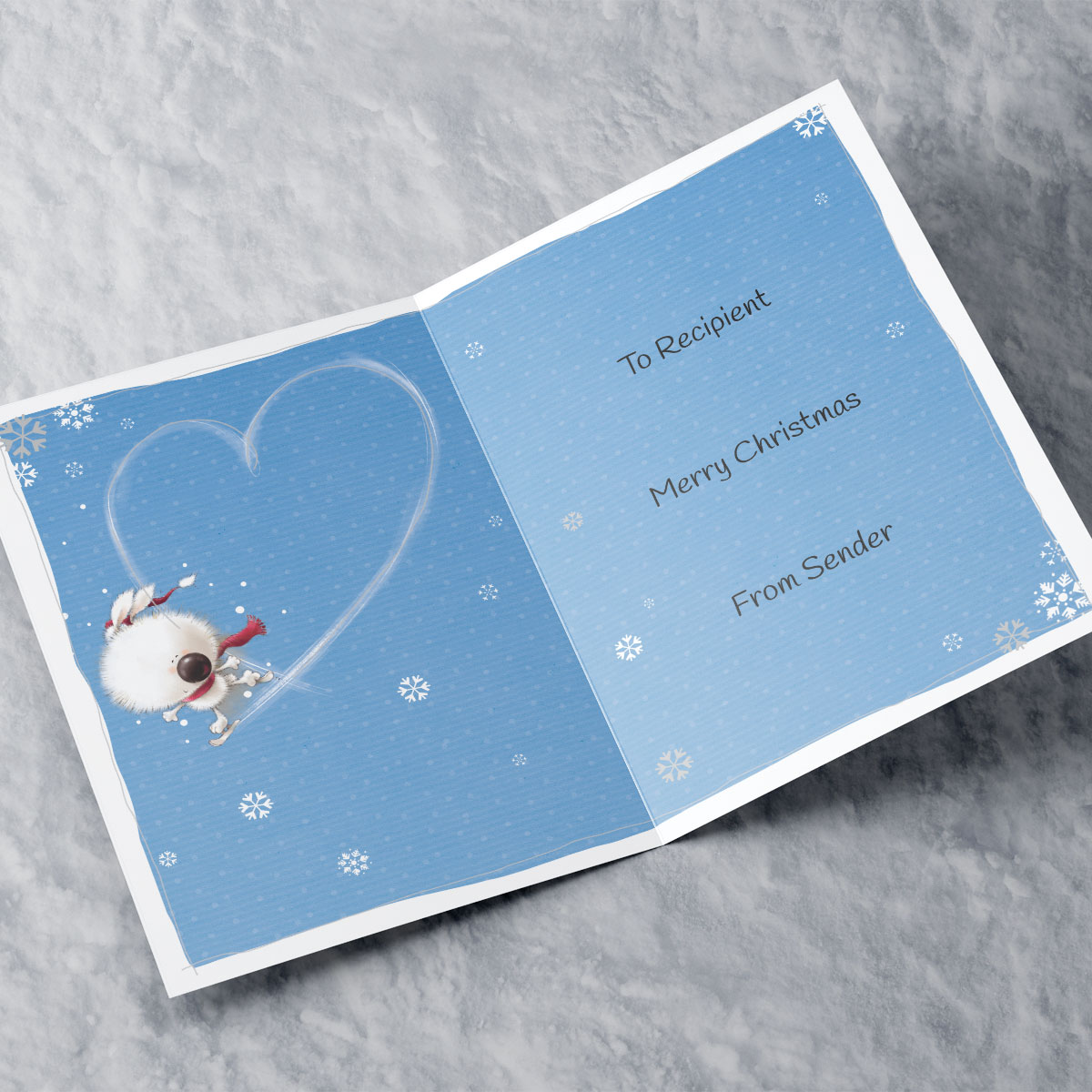 Personalised Christmas Card - Skating Animal Couple