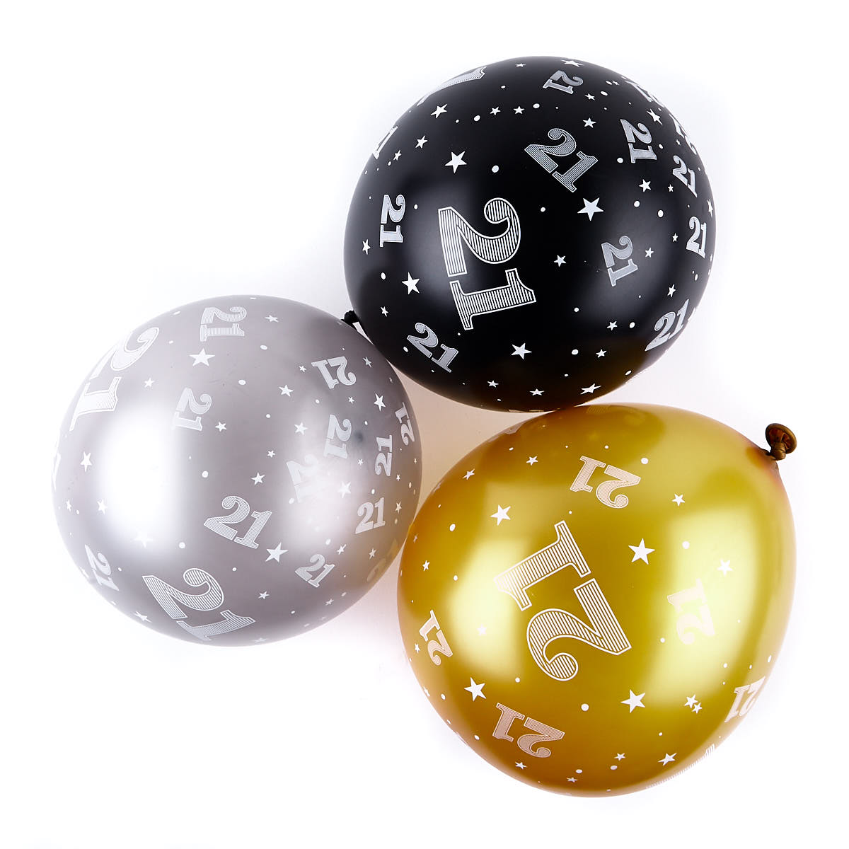 Gold 21st Birthday Helium Latex Balloons - Pack Of 6