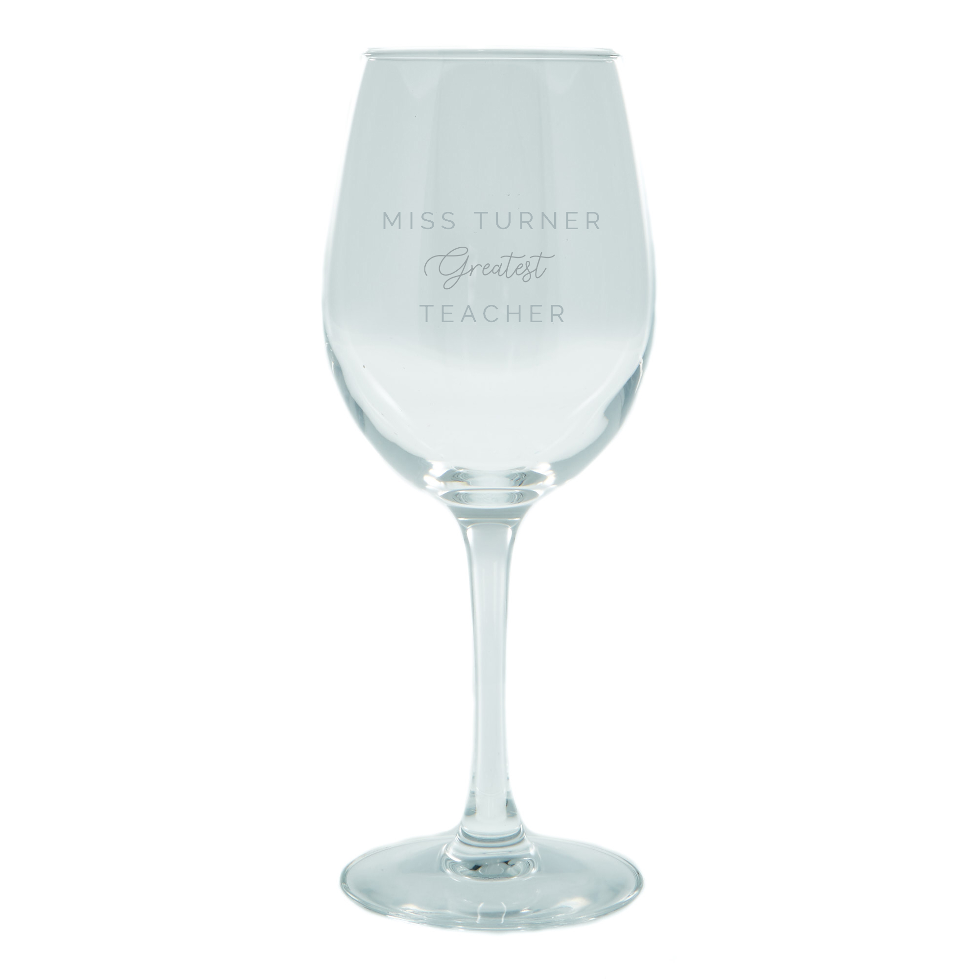 Personalised Thank You Teacher Wine Glass - Greatest Teacher