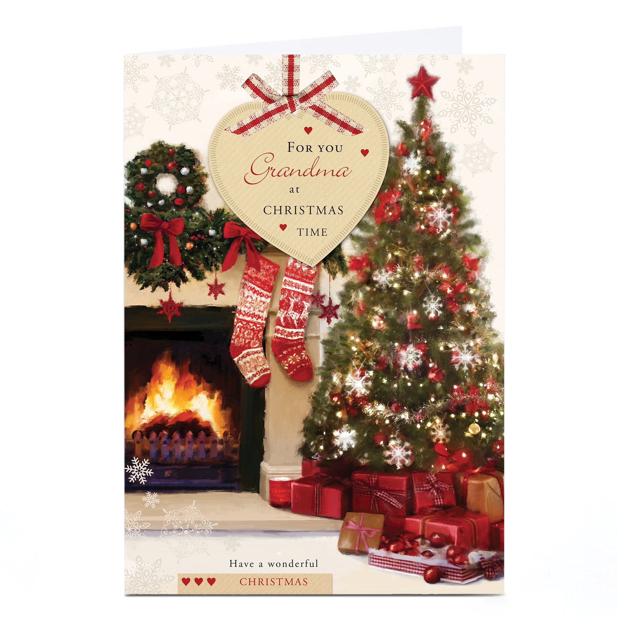 Personalised Christmas Card - Cosy Fireplace Scene
