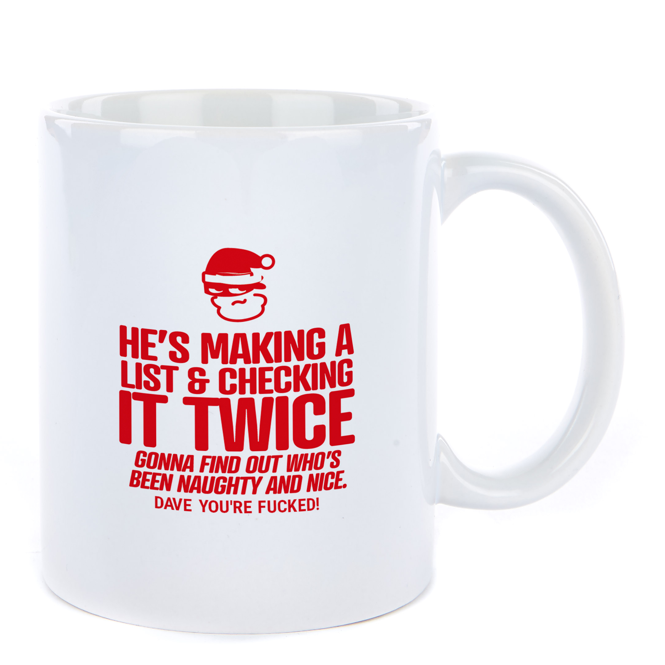 Personalised Punk Christmas Mug - He's Making A List
