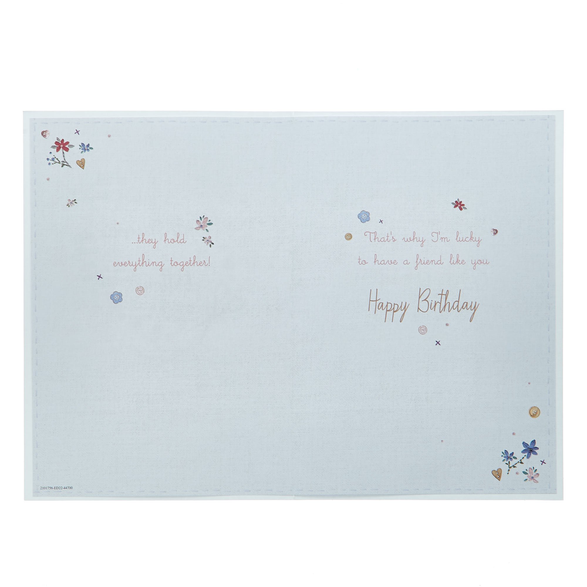 Birthday Card - Good Friends Are Like Buttons
