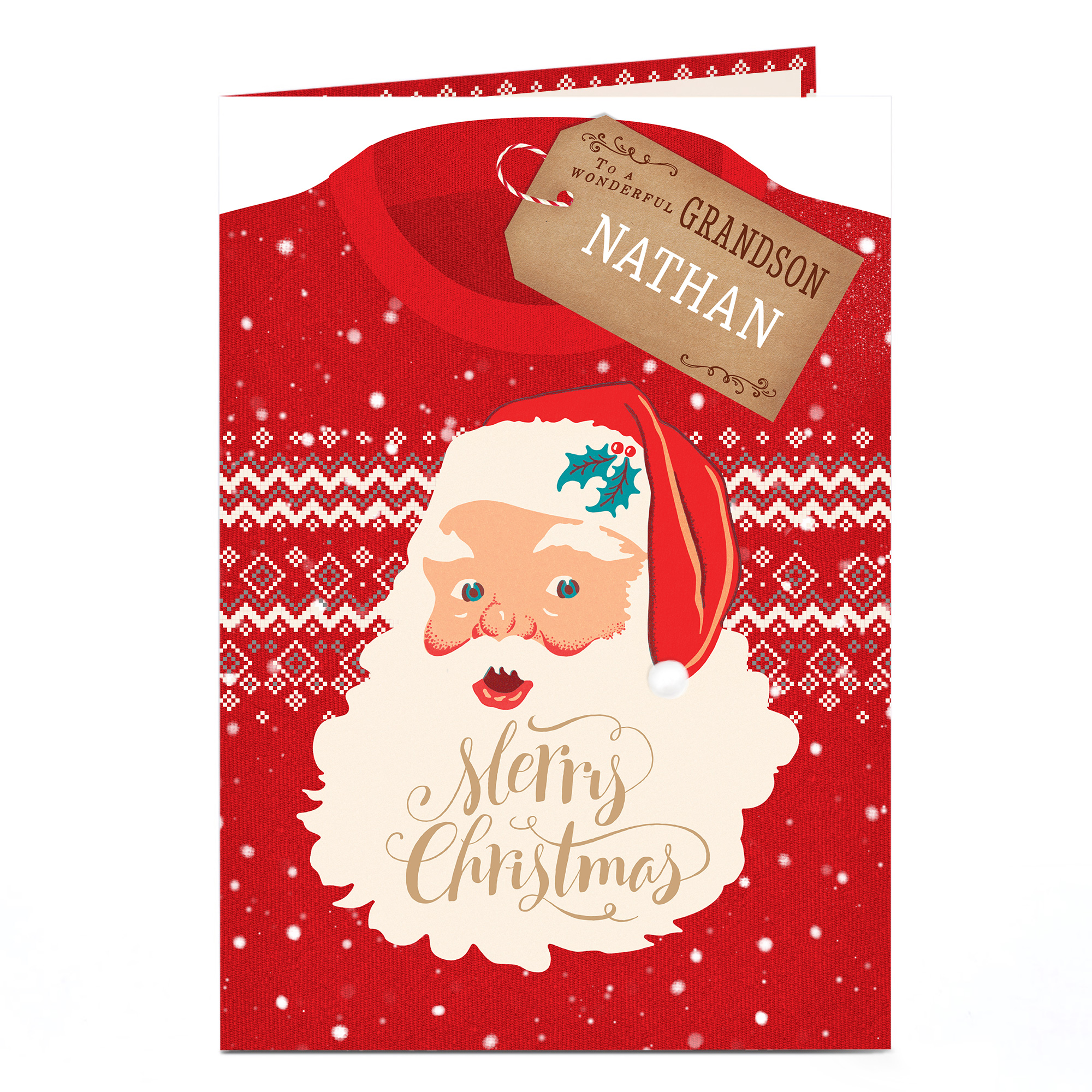 Personalised Christmas Card - Christmas Jumper Grandson