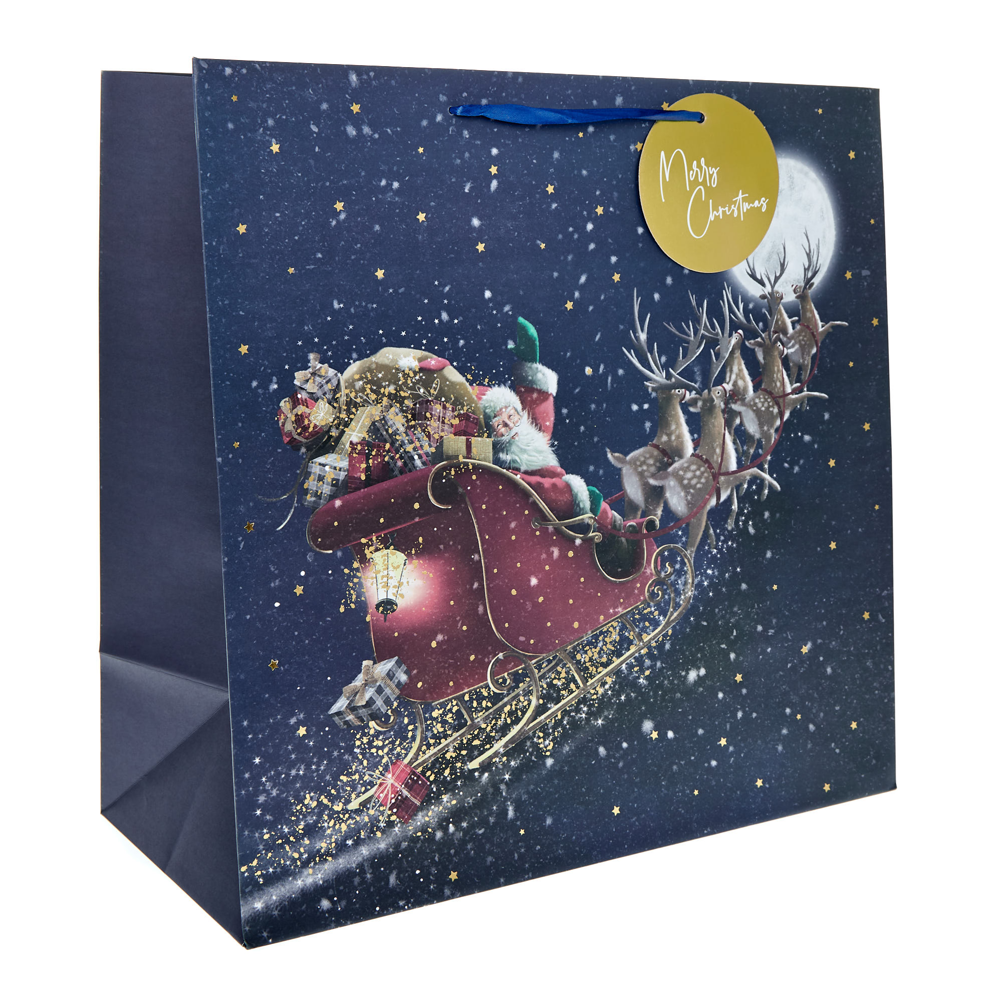 Giant Square Santa's Sleigh Christmas Gift Bag