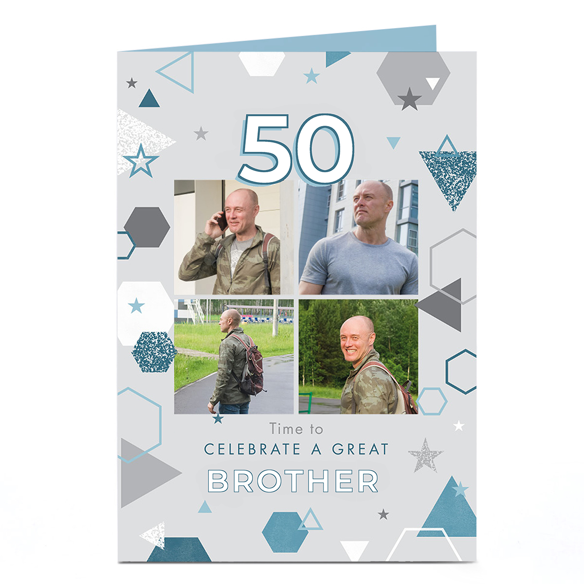 Photo Birthday Card -  Celebrate A Great Brother, Editable Age