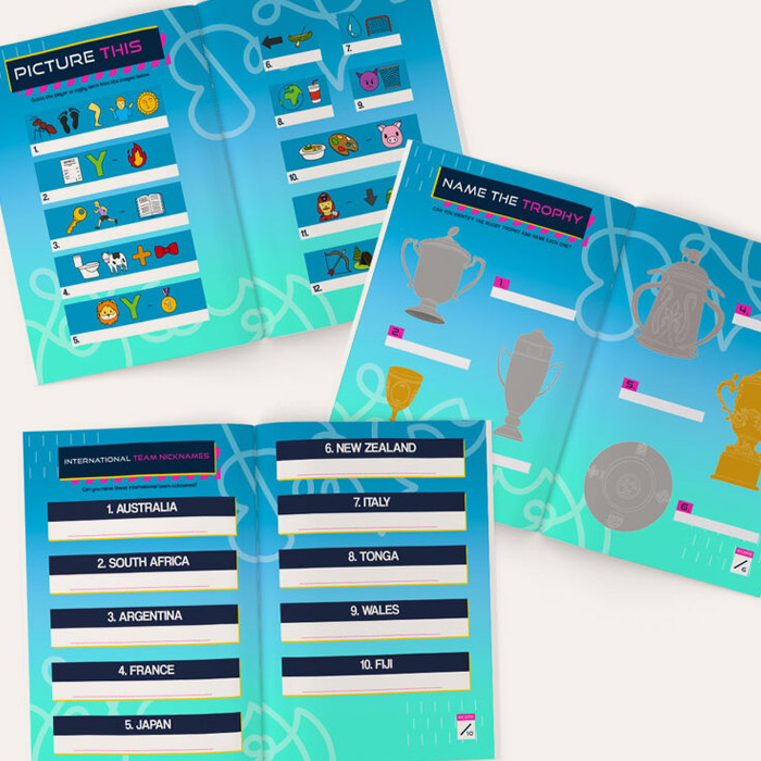 Personalised Beat The Book Rugby Quiz Book