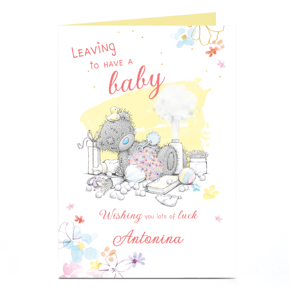 Personalised Tatty Teddy Card - Leaving to Have Baby