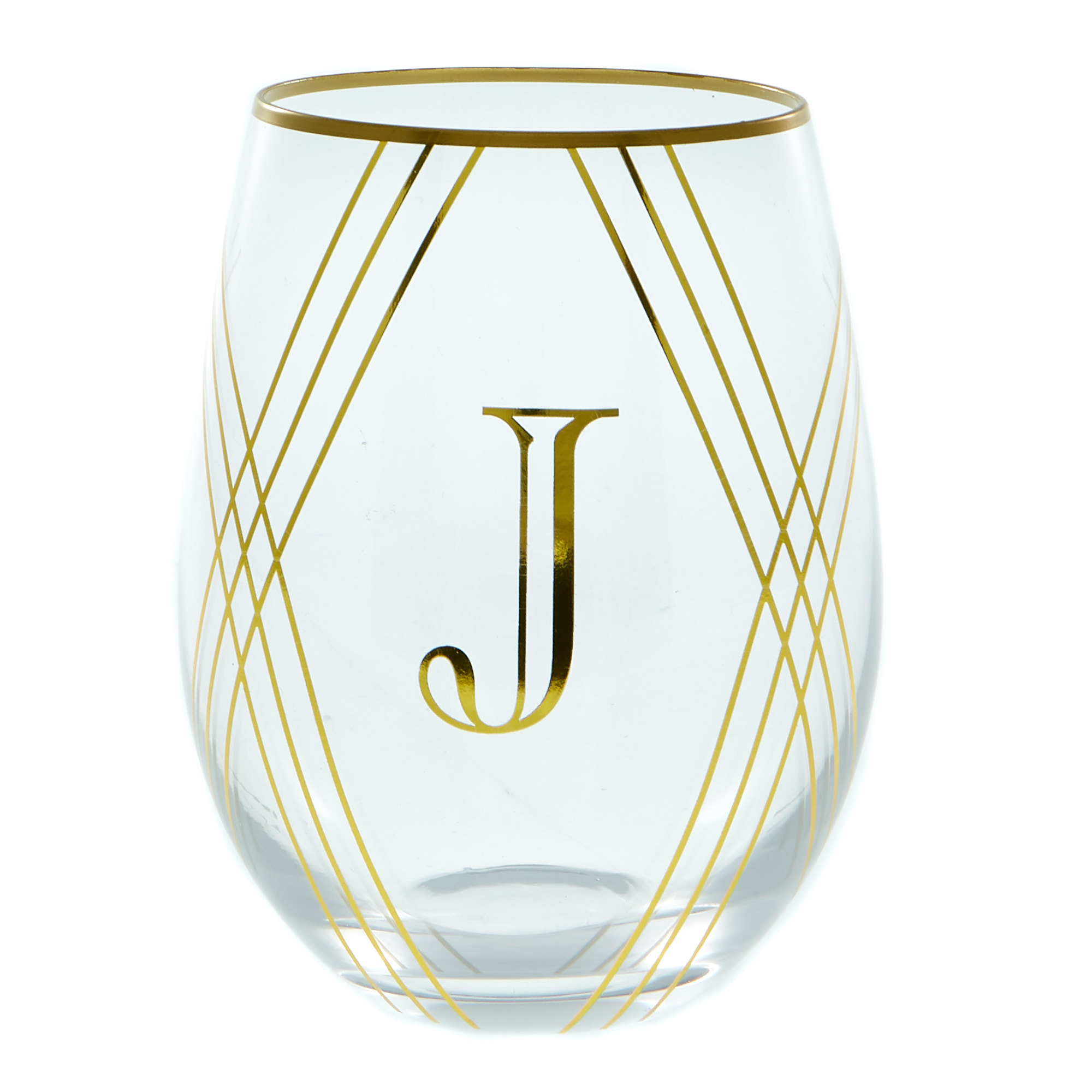 Letter J Glass Tumbler