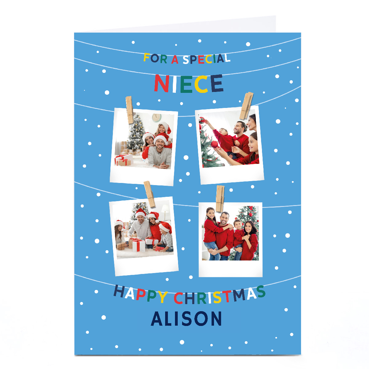 Photo Christmas Card - 4 Polaroids, For a Special Niece