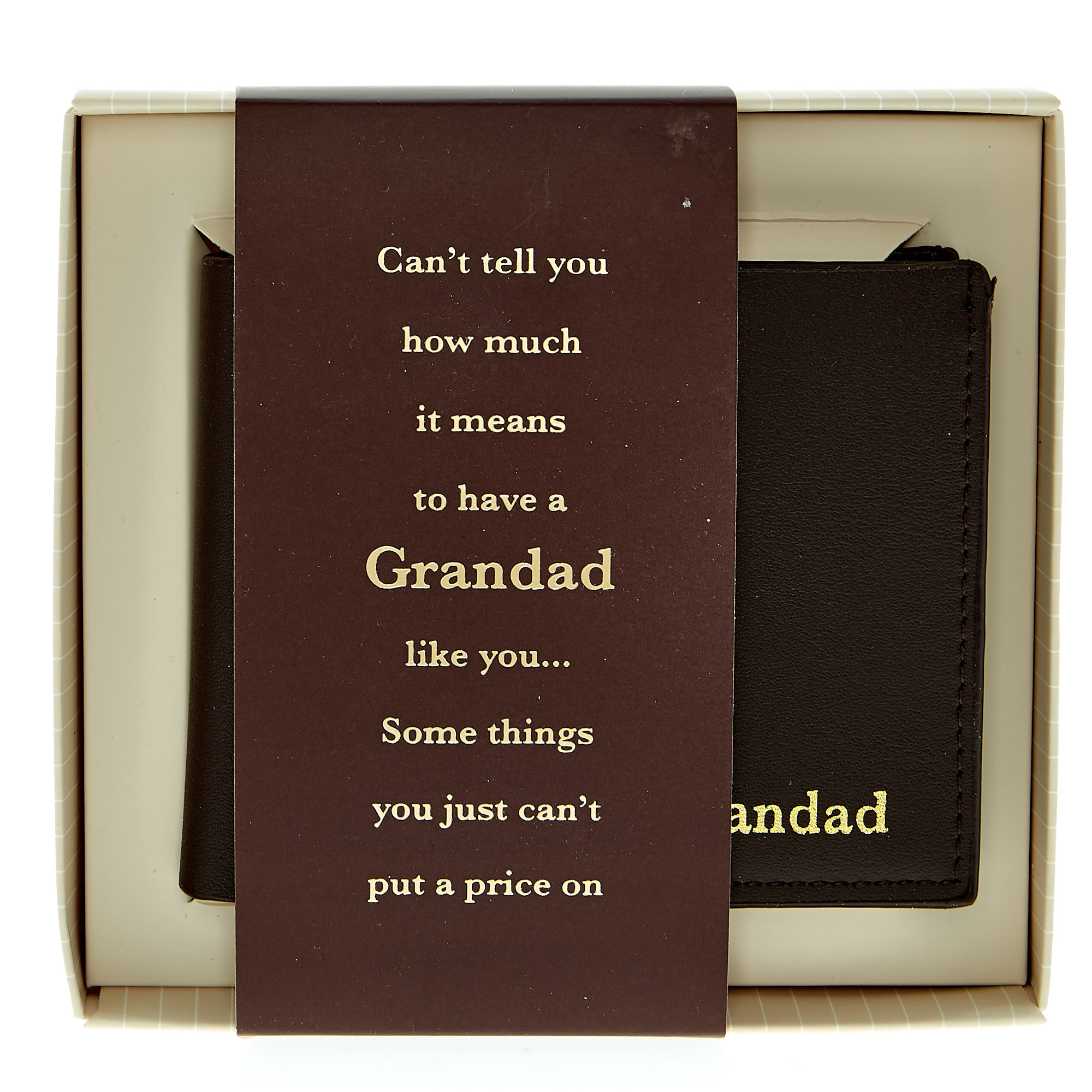 Grandad Brown Faux Leather Wallet