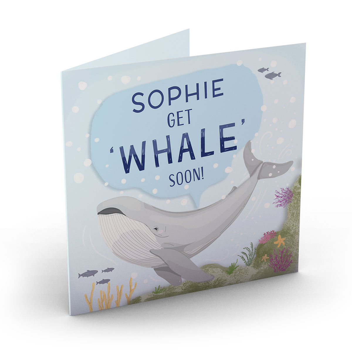 Personalised Get Well Soon Card - Get Whale Soon