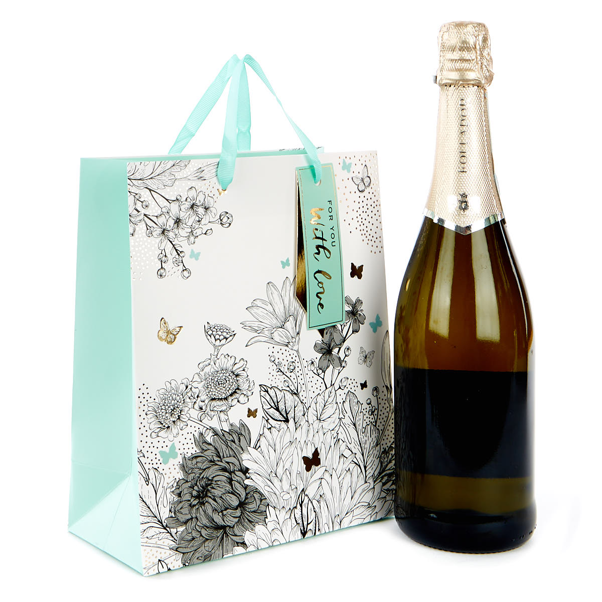 Medium Portrait Flowers & Butterflies Gift Bag