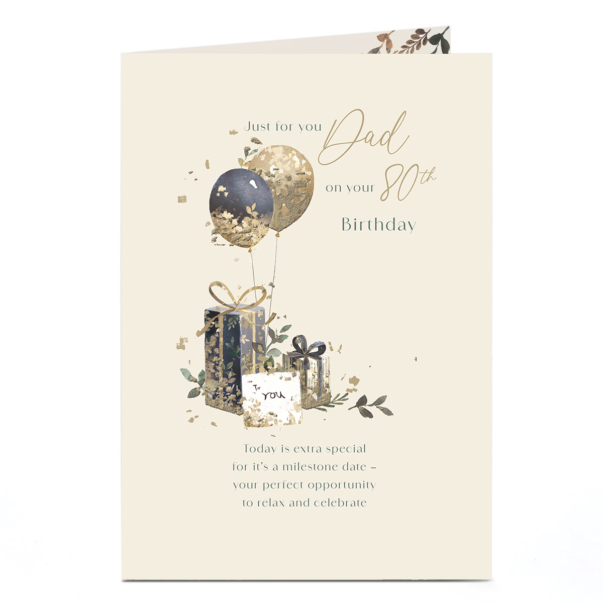 80th Birthday Card - Extra Special Relax and Celebrate, Dad