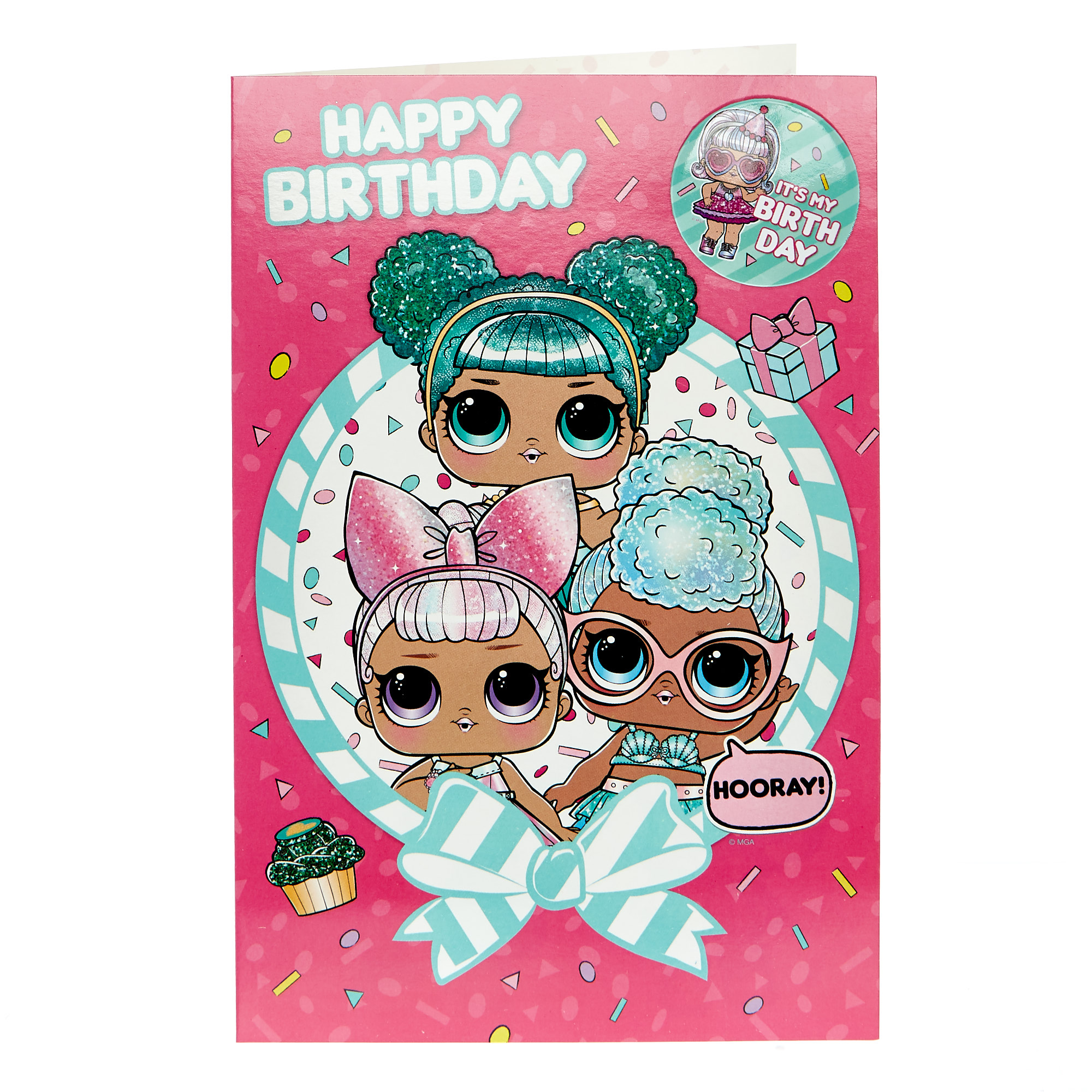 L.O.L. Surprise! Birthday Card With Badge