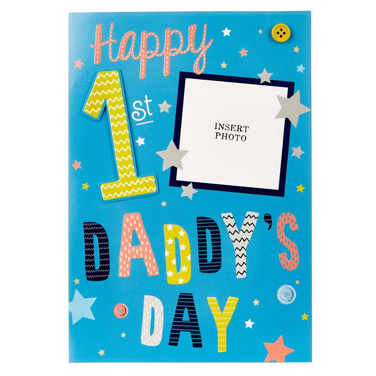 Father's Day Card With Photo Frame - 1st Daddy's Day