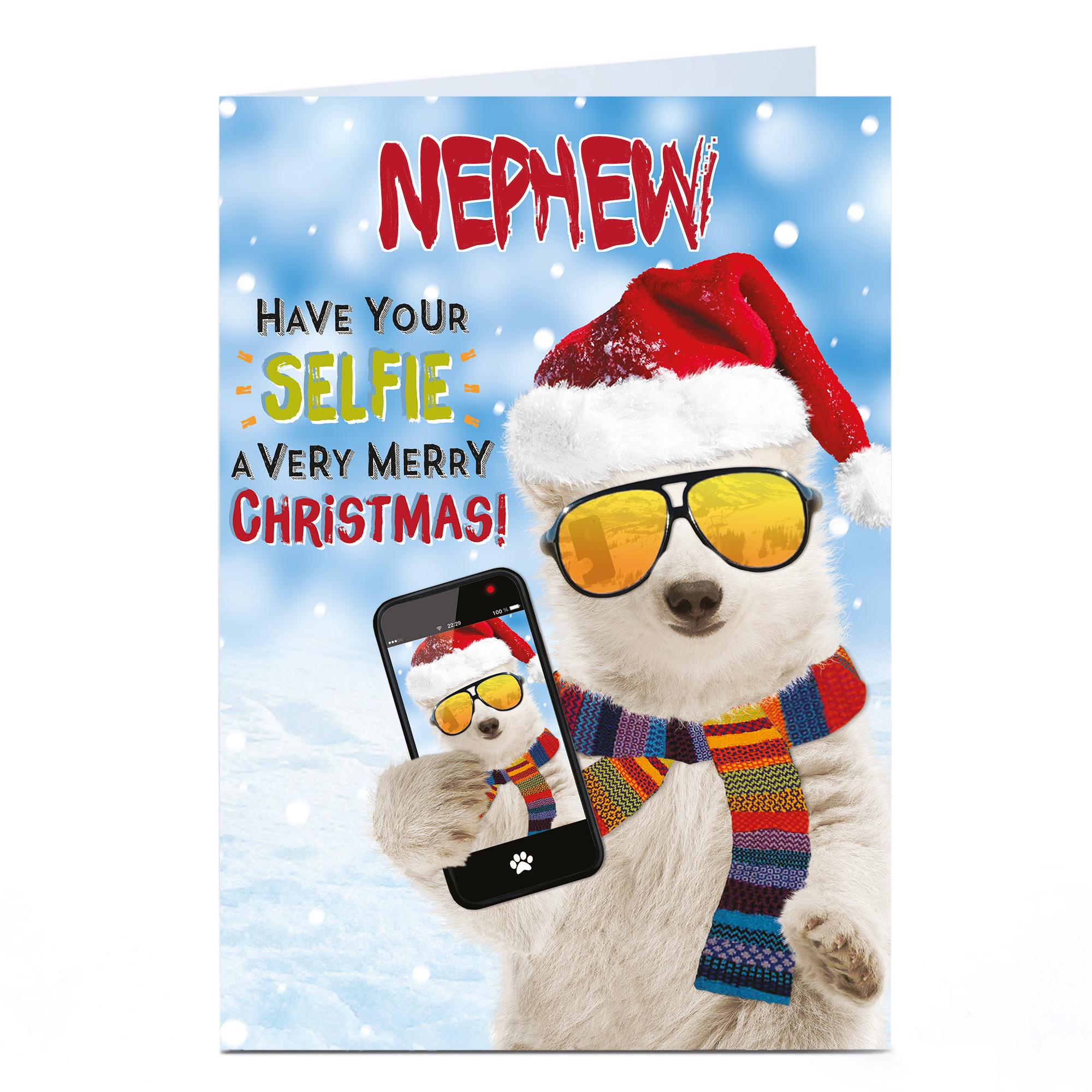 Personalised Christmas Card - Have Your Selfie A Merry Christmas - Nephew