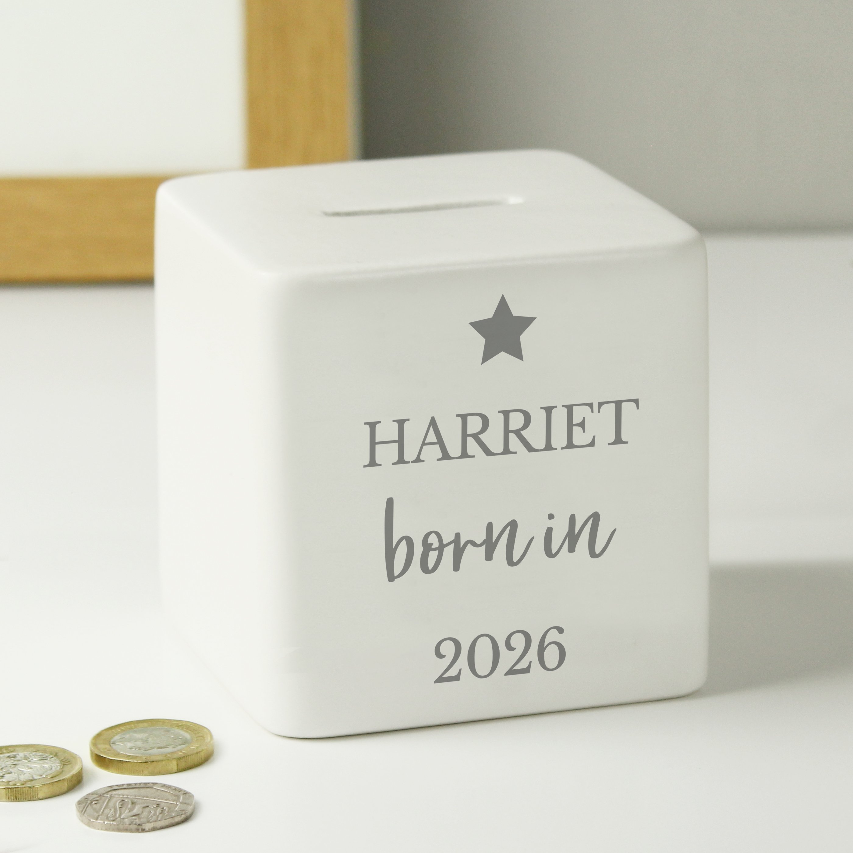 Personalised Born in Money Box