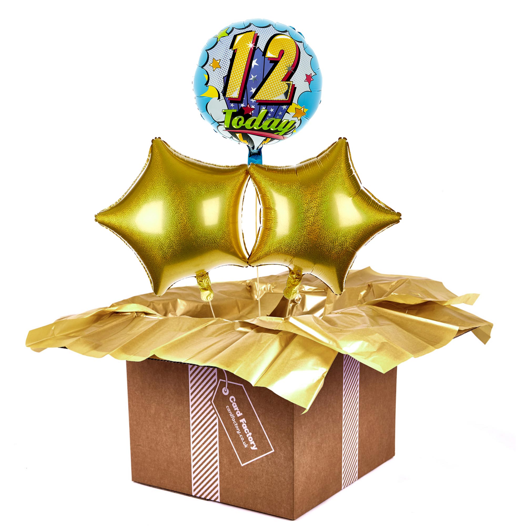 Pop Art 12 Today Birthday Balloon Bouquet - DELIVERED INFLATED!