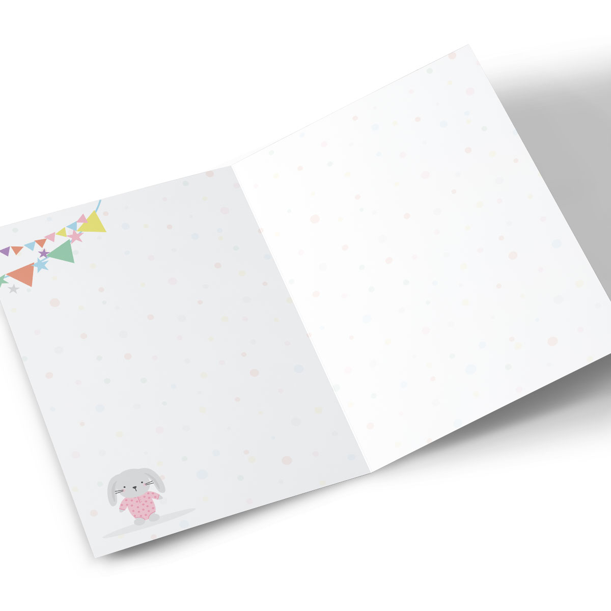 Personalised New Baby Card - Pink Girl Rabbit