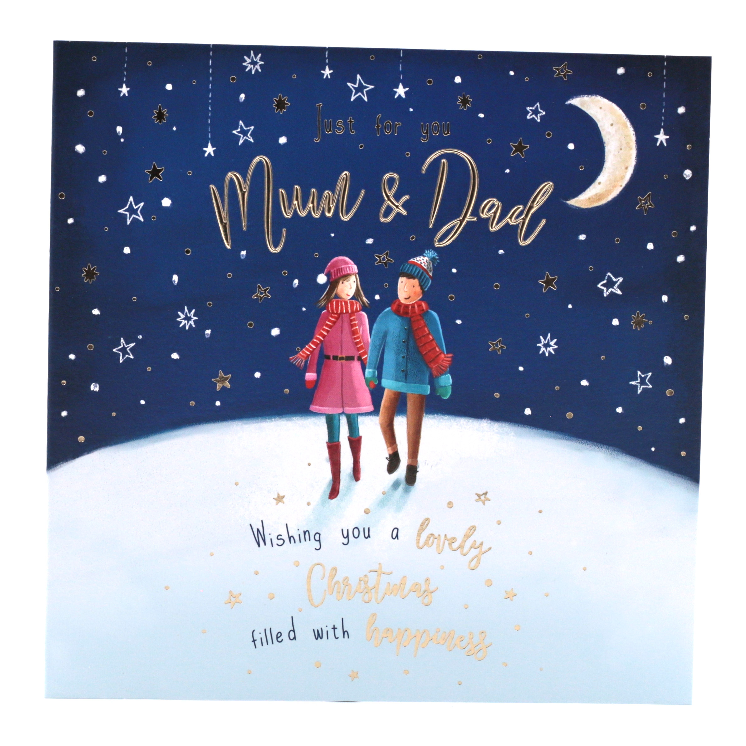 Christmas Card - Mum And Dad Moonlight Walk