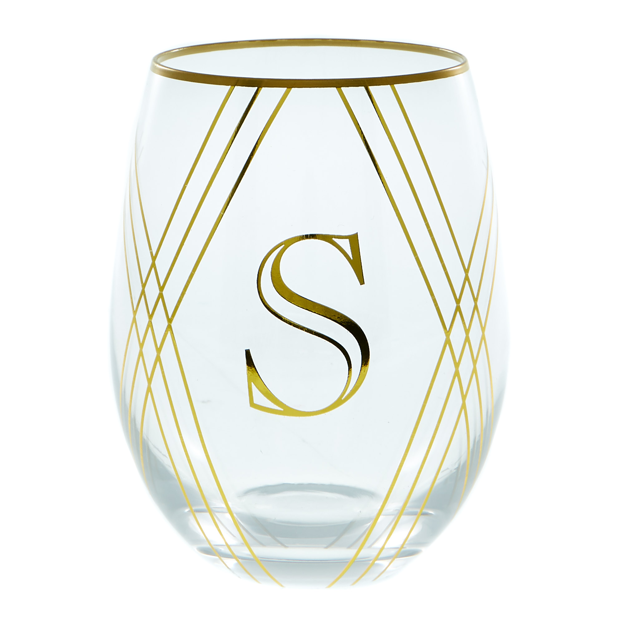 Letter S Glass Tumbler