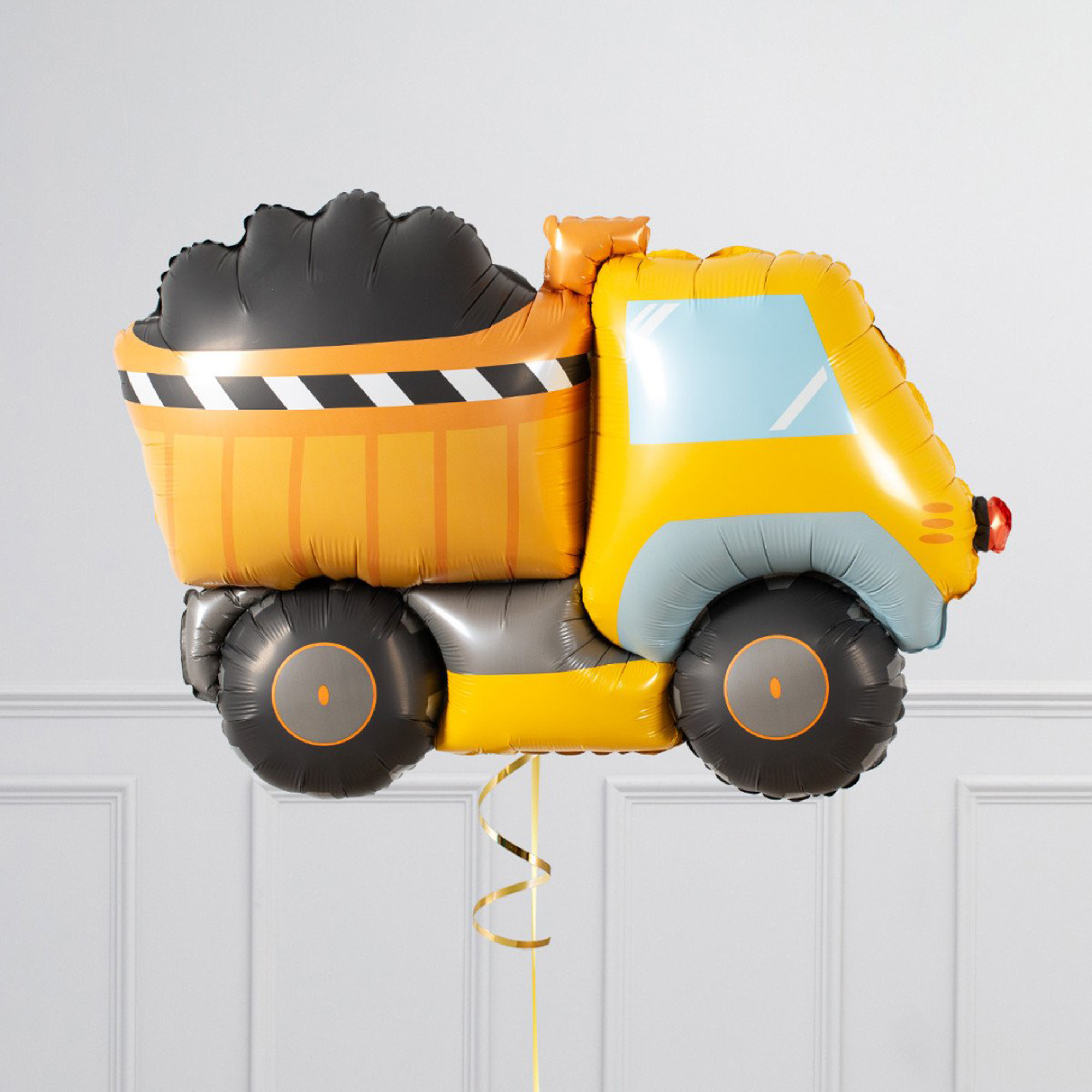 Birthday Dumper Truck Supershape & Foil Balloon Package - Delivered Inflated!