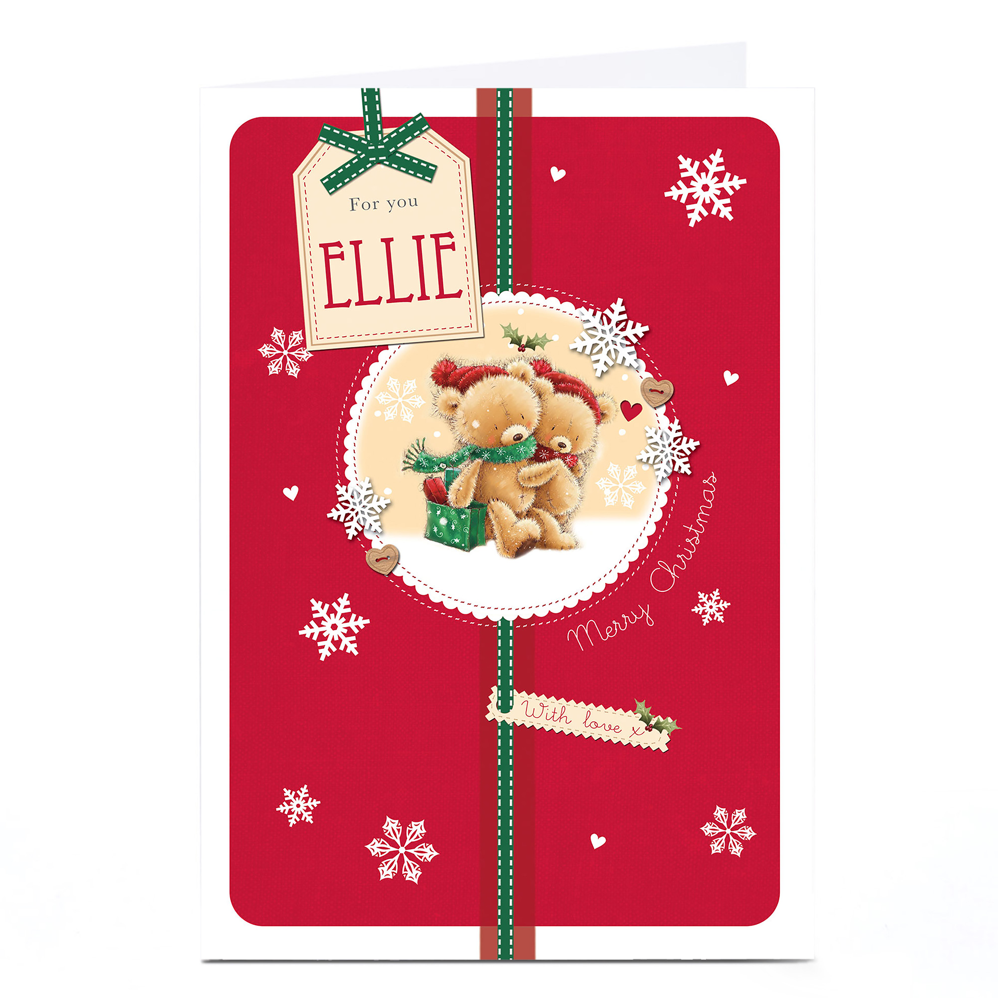 Personalised Christmas Card - Teddy Bear