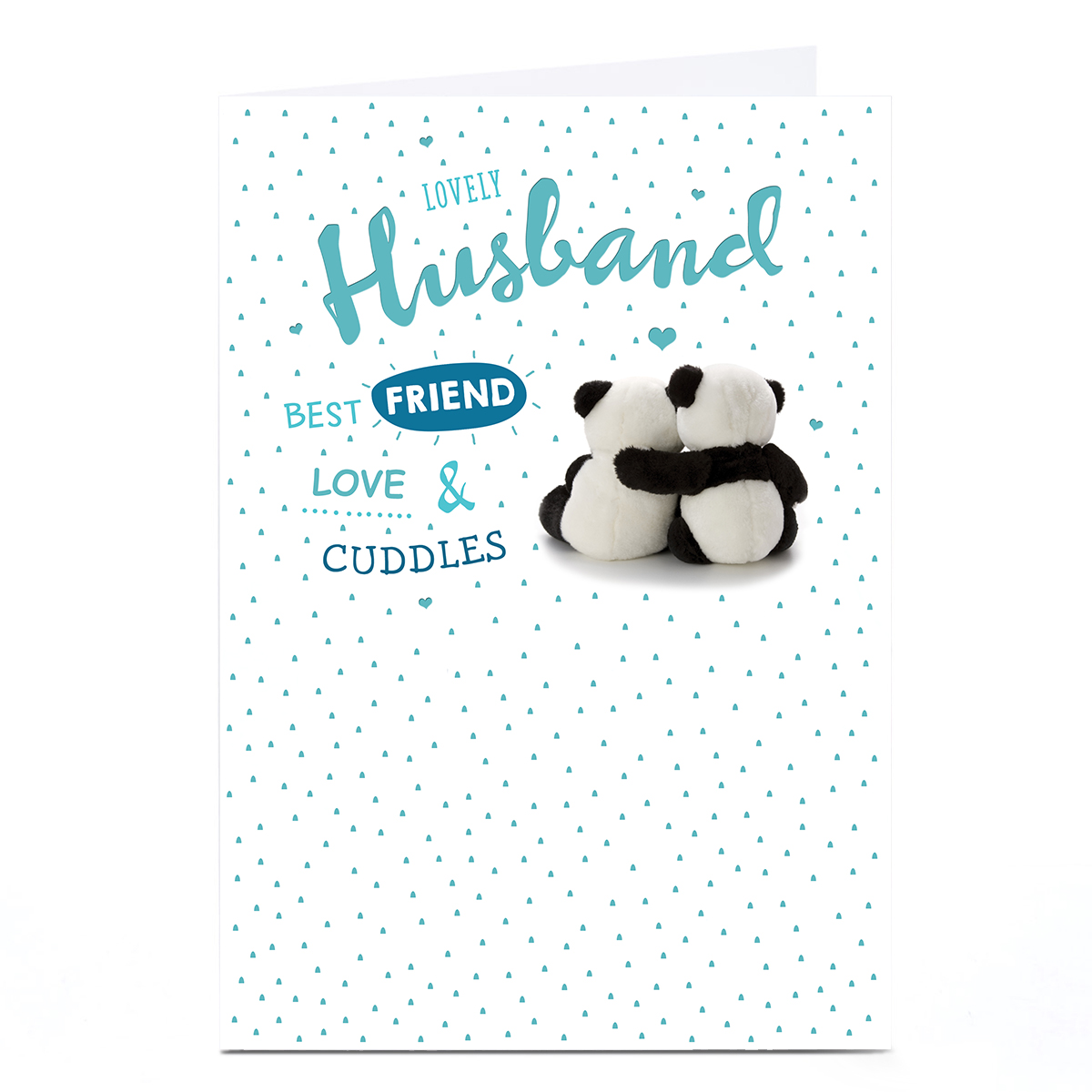 Birthday Card - Panda Bear Cuddle, Husband