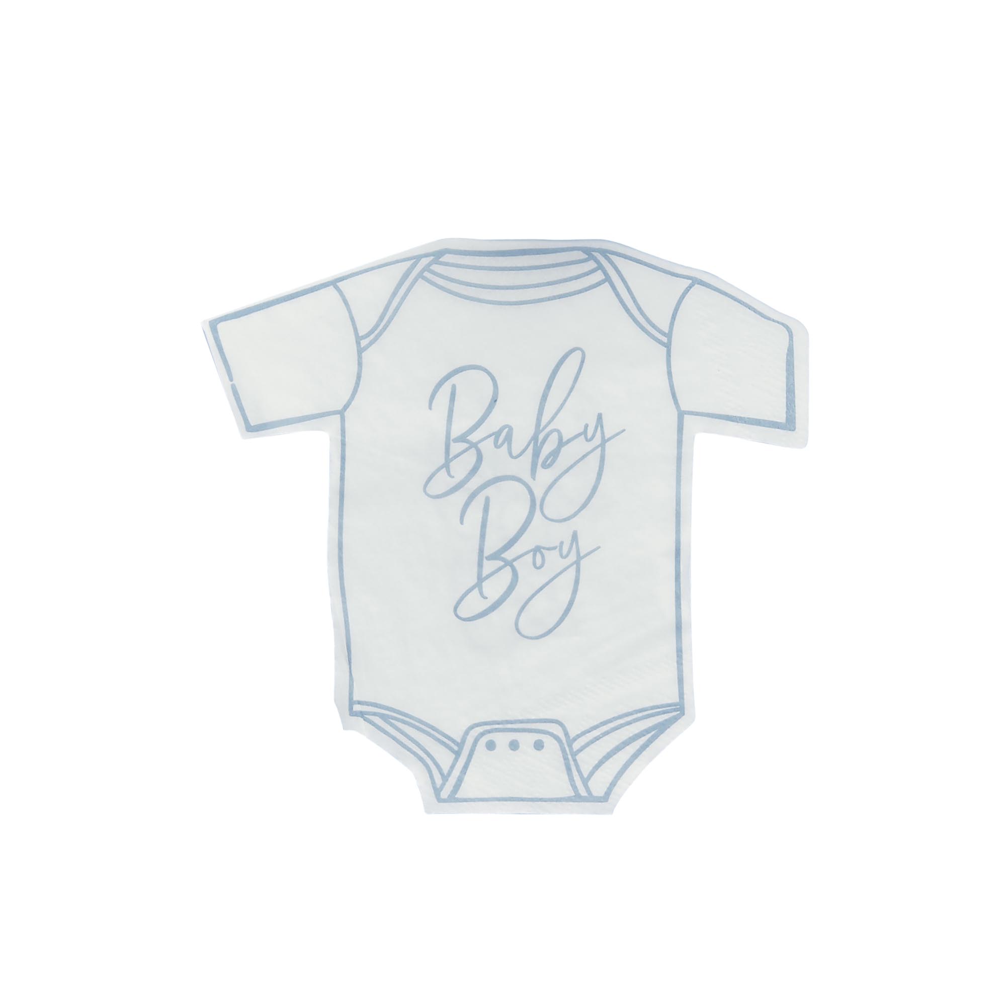 Blue Baby Boy Babygrow Paper Napkins - Pack of 16