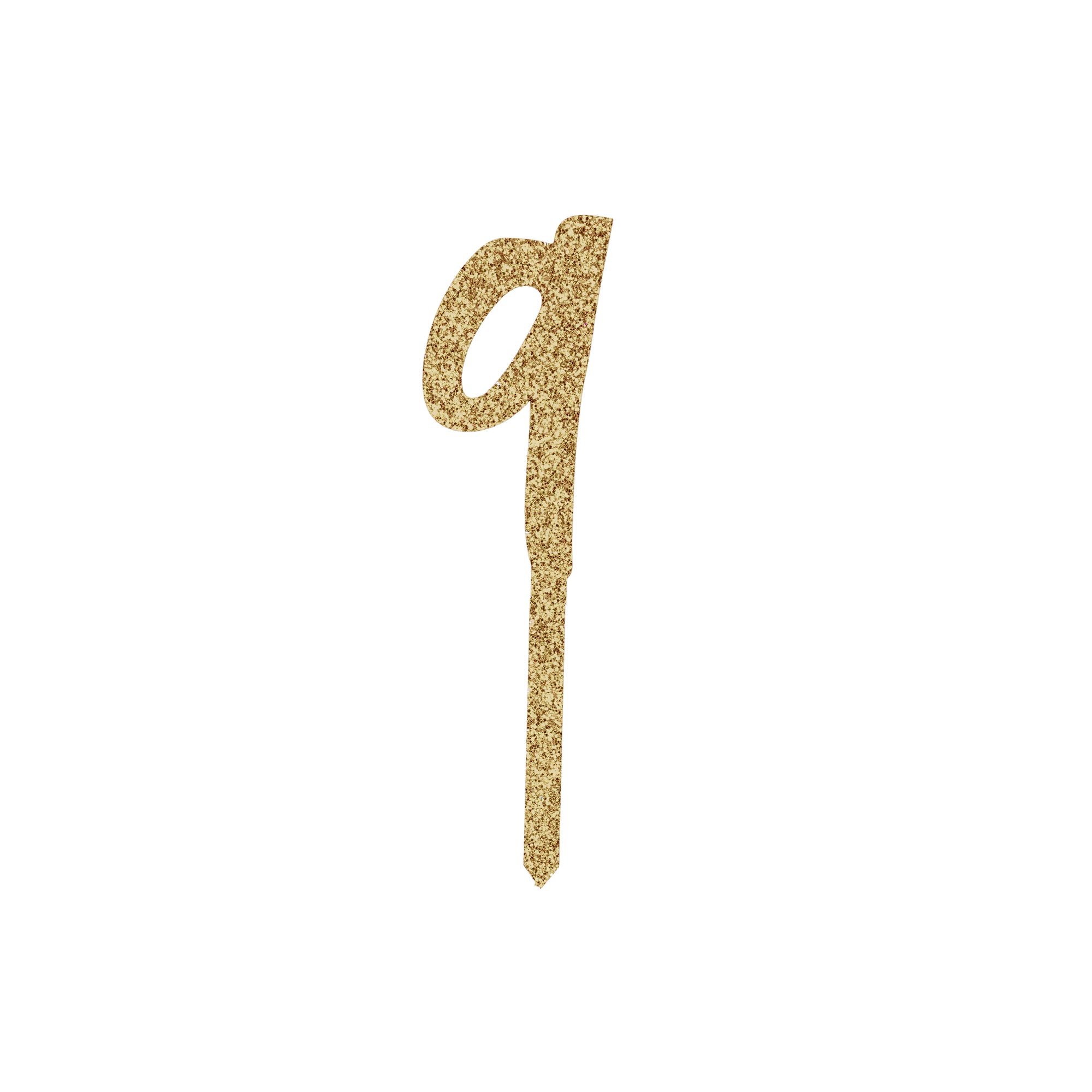 Metallic Gold Number Glitter Acrylic Cake Topper (Numbers 0-9)