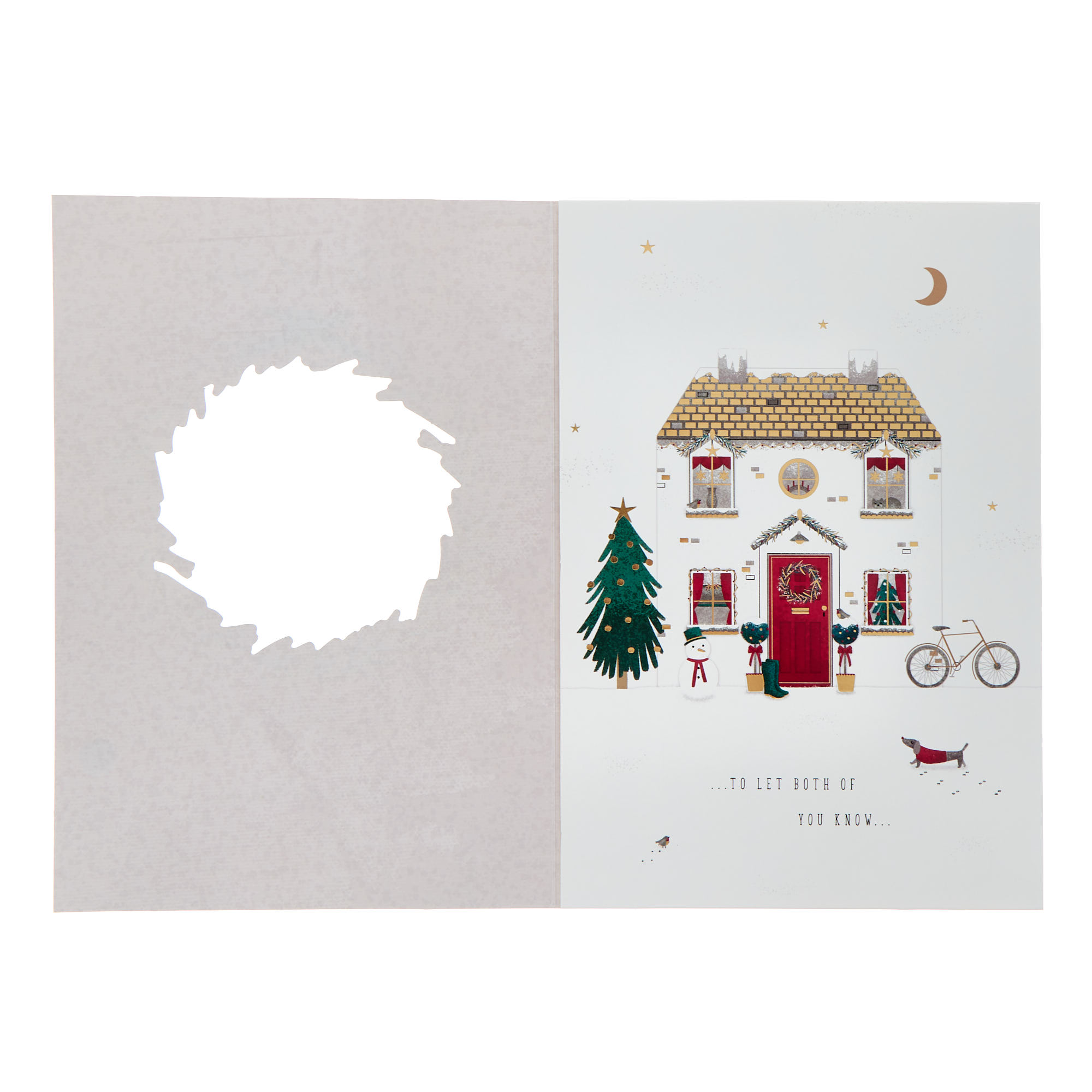 To Both Classic House Wreath Christmas Card