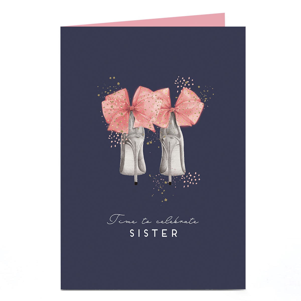 Birthday Card - Sparkle and Bows High Heels, Sister