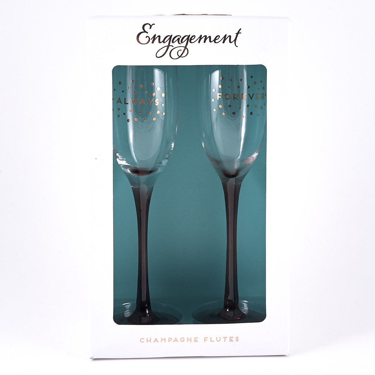 Forever Always' Engagement Champagne Flutes