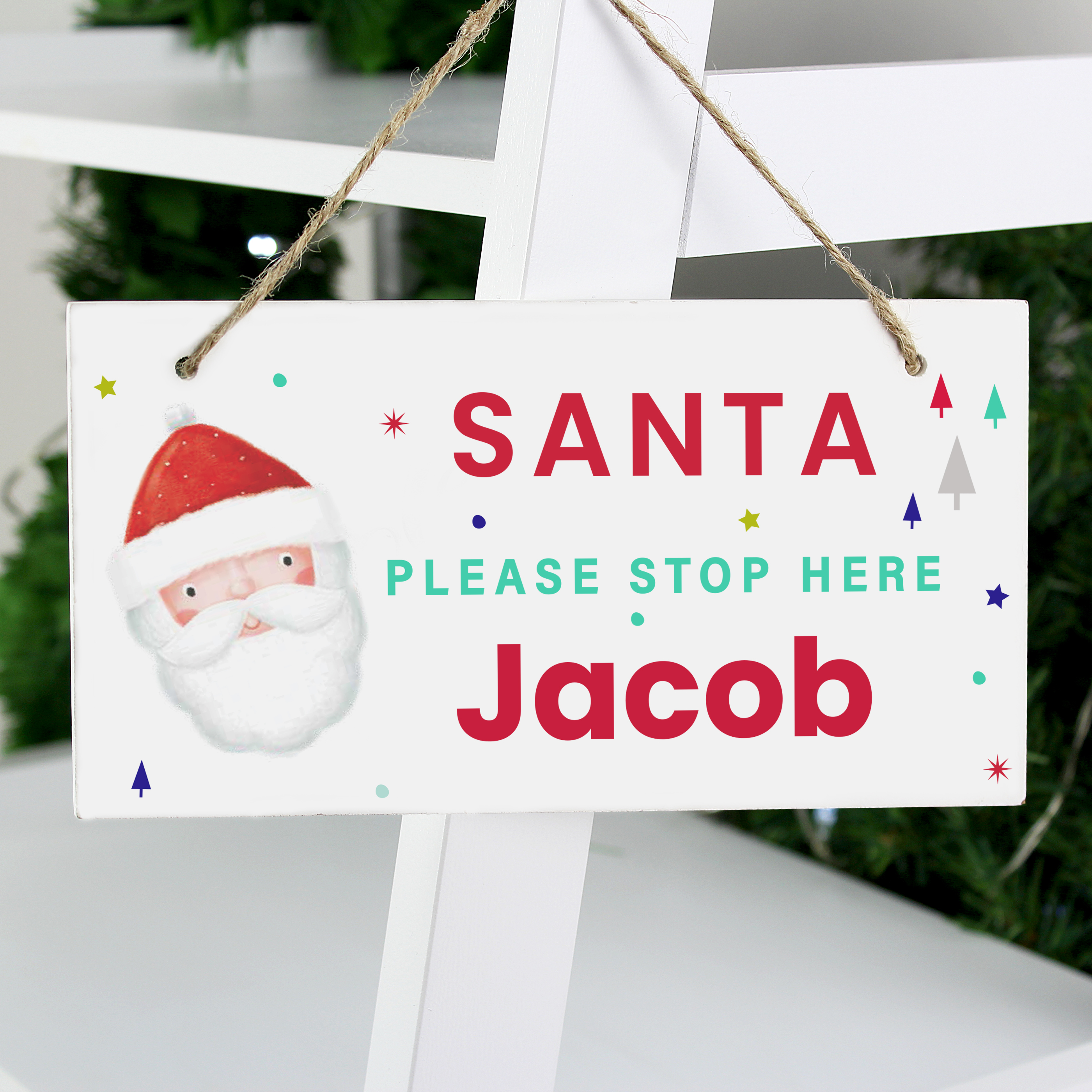 Stop Please Sign In Buy Personalised Santa Please Stop Here Sign for GBP 9.99 | Card Factory UK