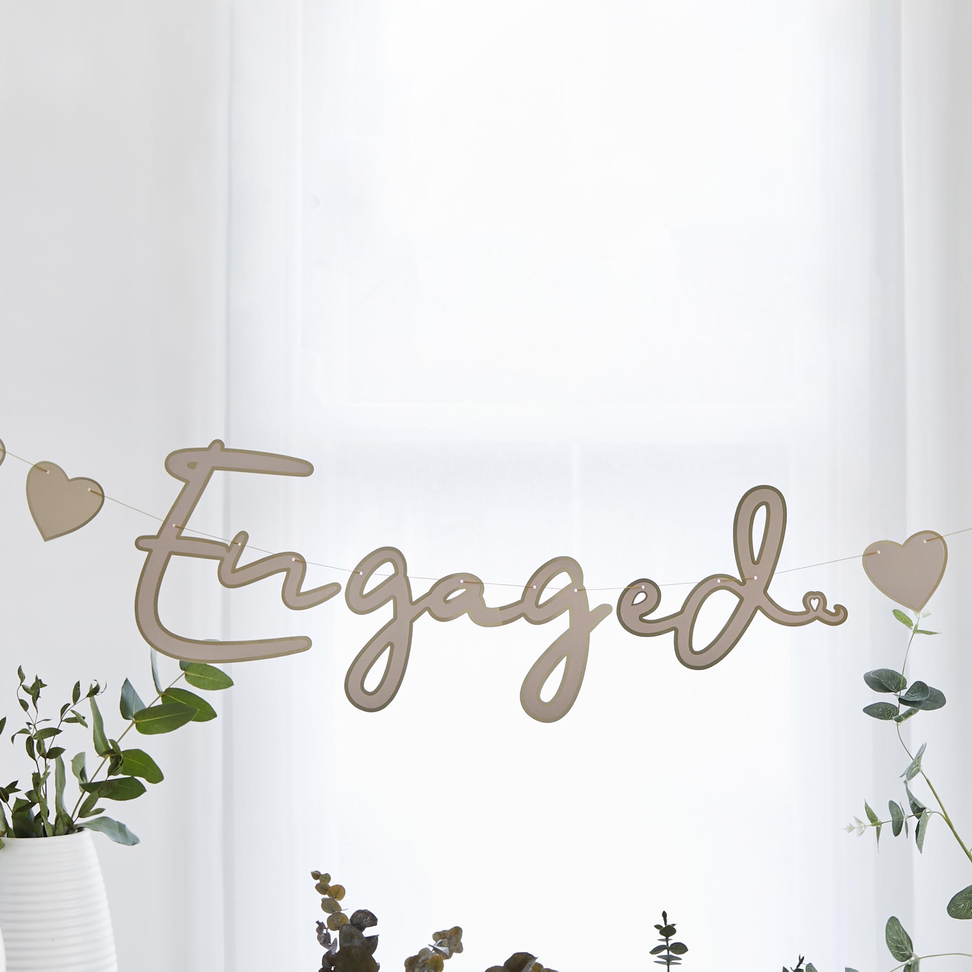 Gold Engaged Card Banner