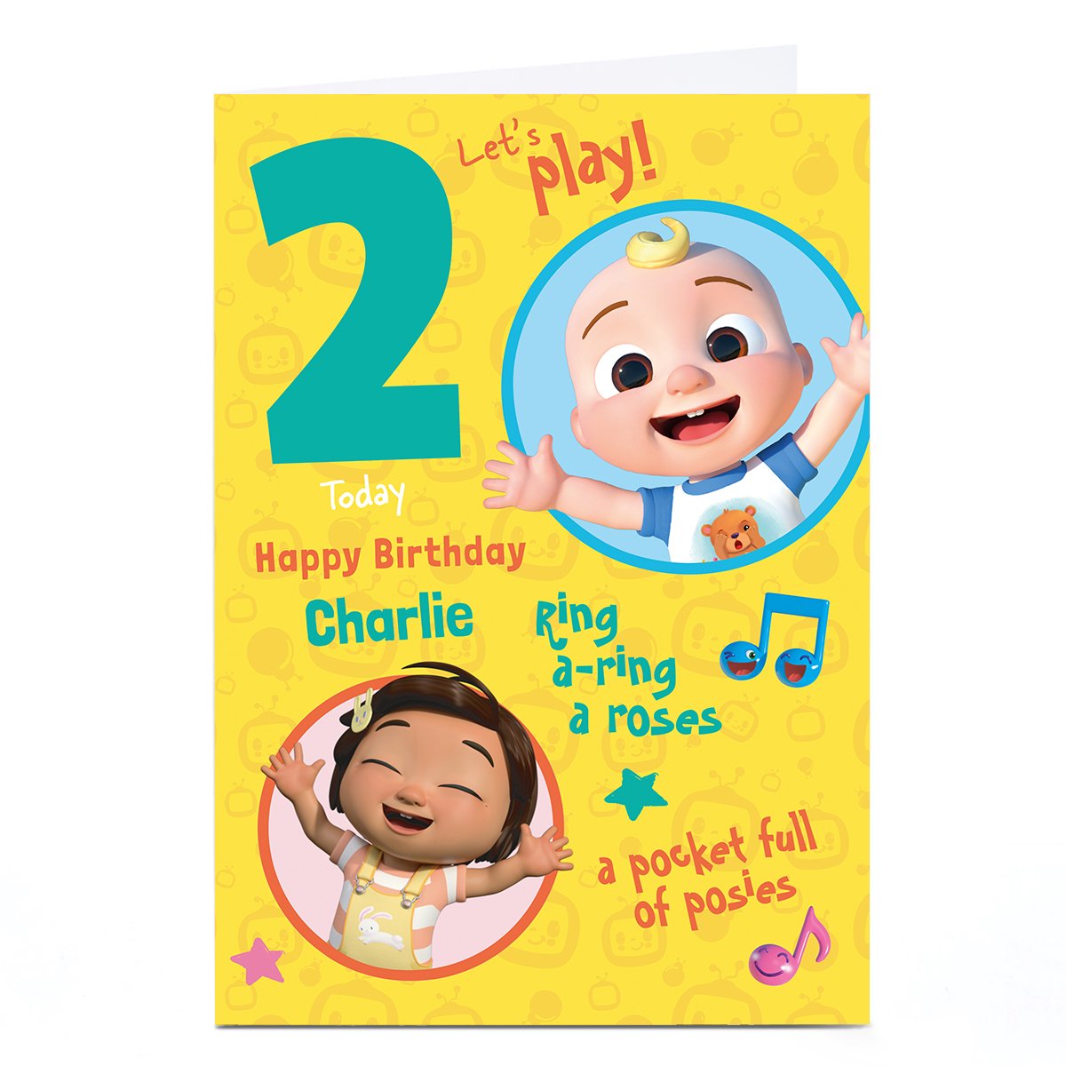 Personalised CoComelon 2nd Birthday Card - Let's Play
