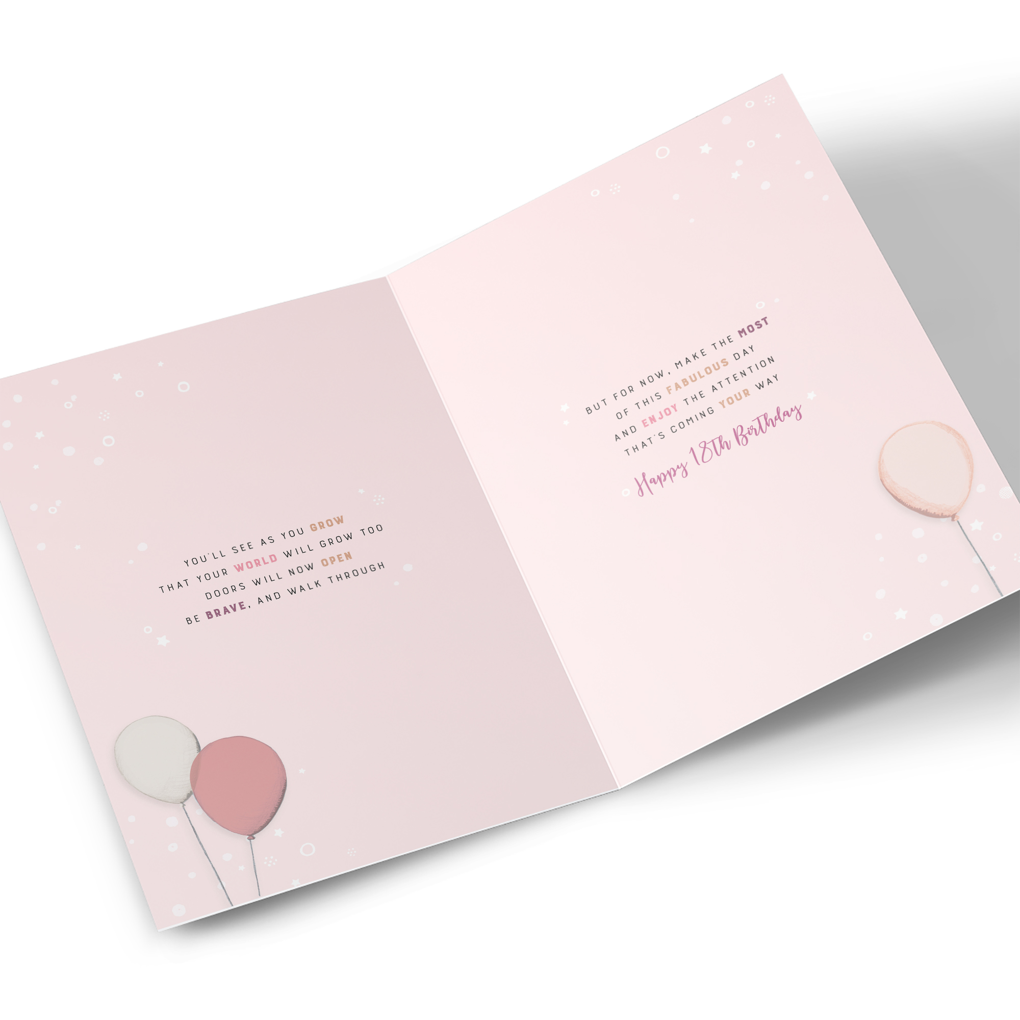 18th Birthday Card - Pink New Dreams to Dream