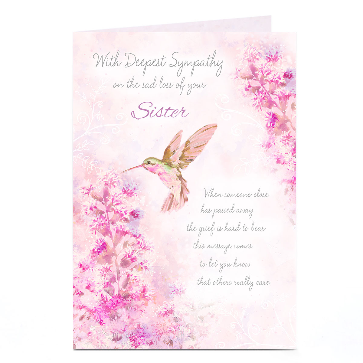 Personalised Sympathy Card -Hummingbird