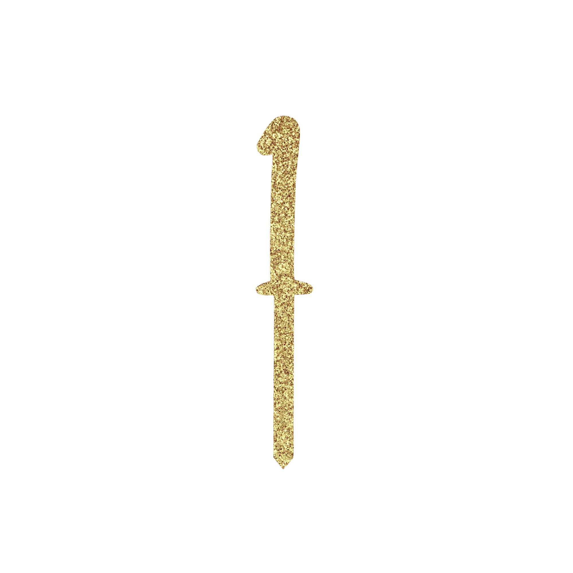 Metallic Gold Number Glitter Acrylic Cake Topper (Numbers 0-9)