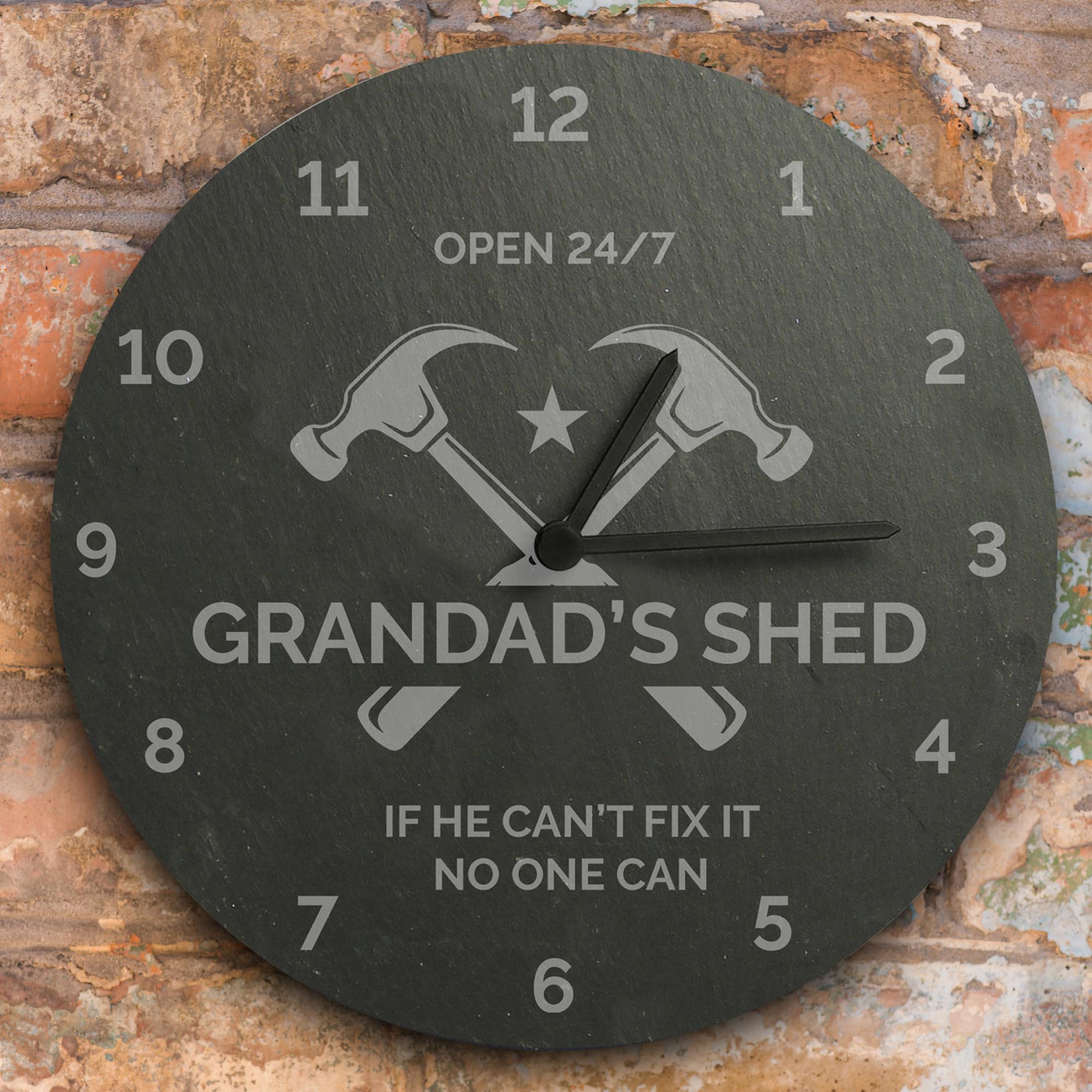 Personalised Tools Slate Clock