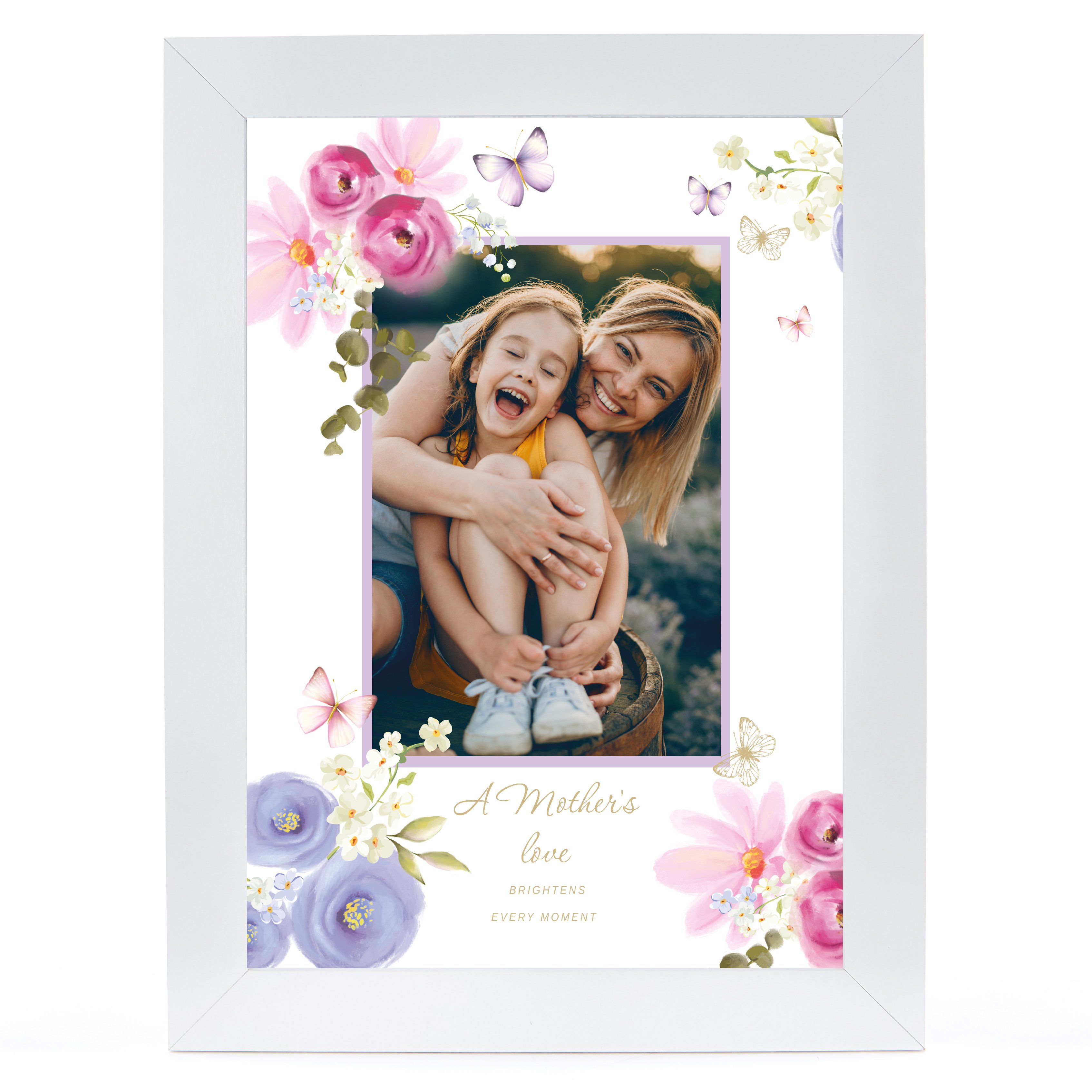 Photo Upload Print - Floral Frame, Any Name