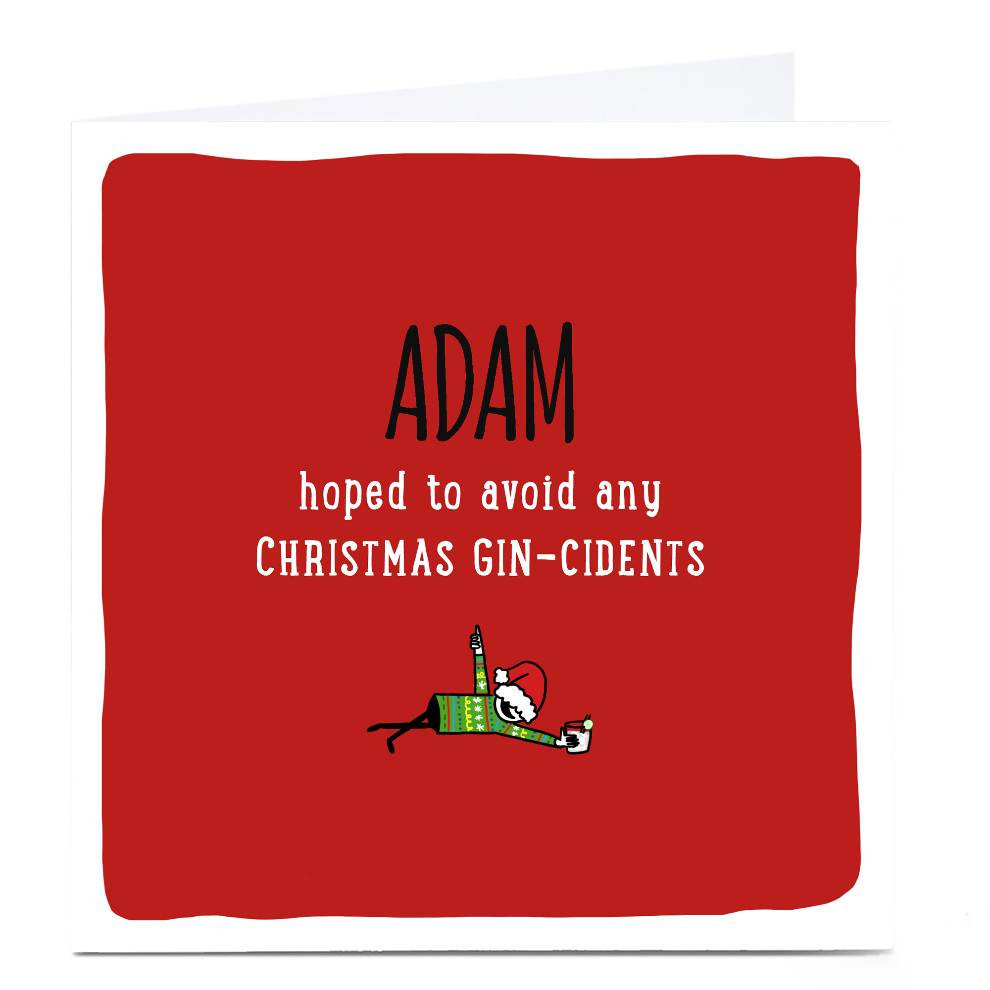 Personalised Cheeky Christmas Card - Christmas Gin-Cidents
