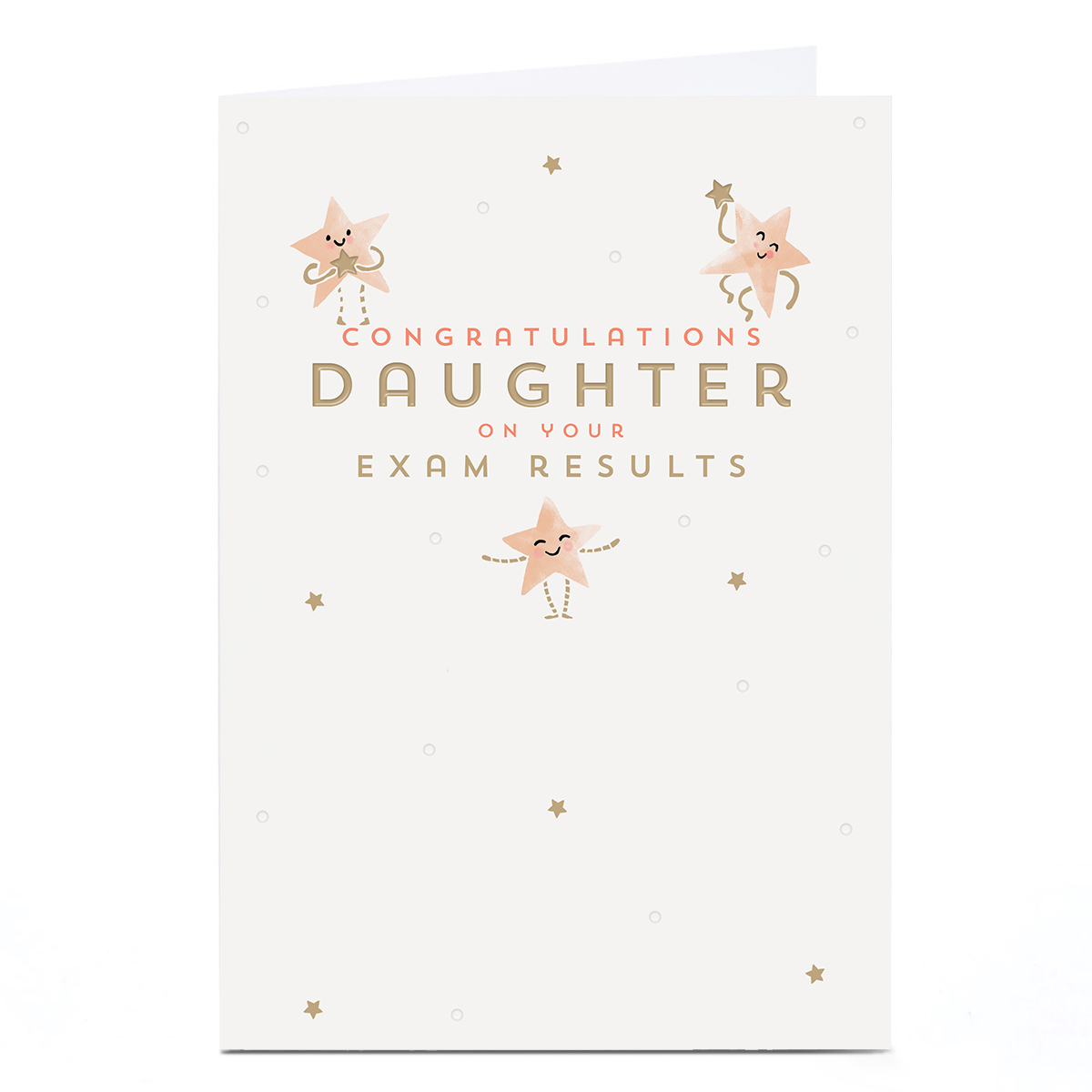 Congratulations Card - Star Exam Results, Daughter