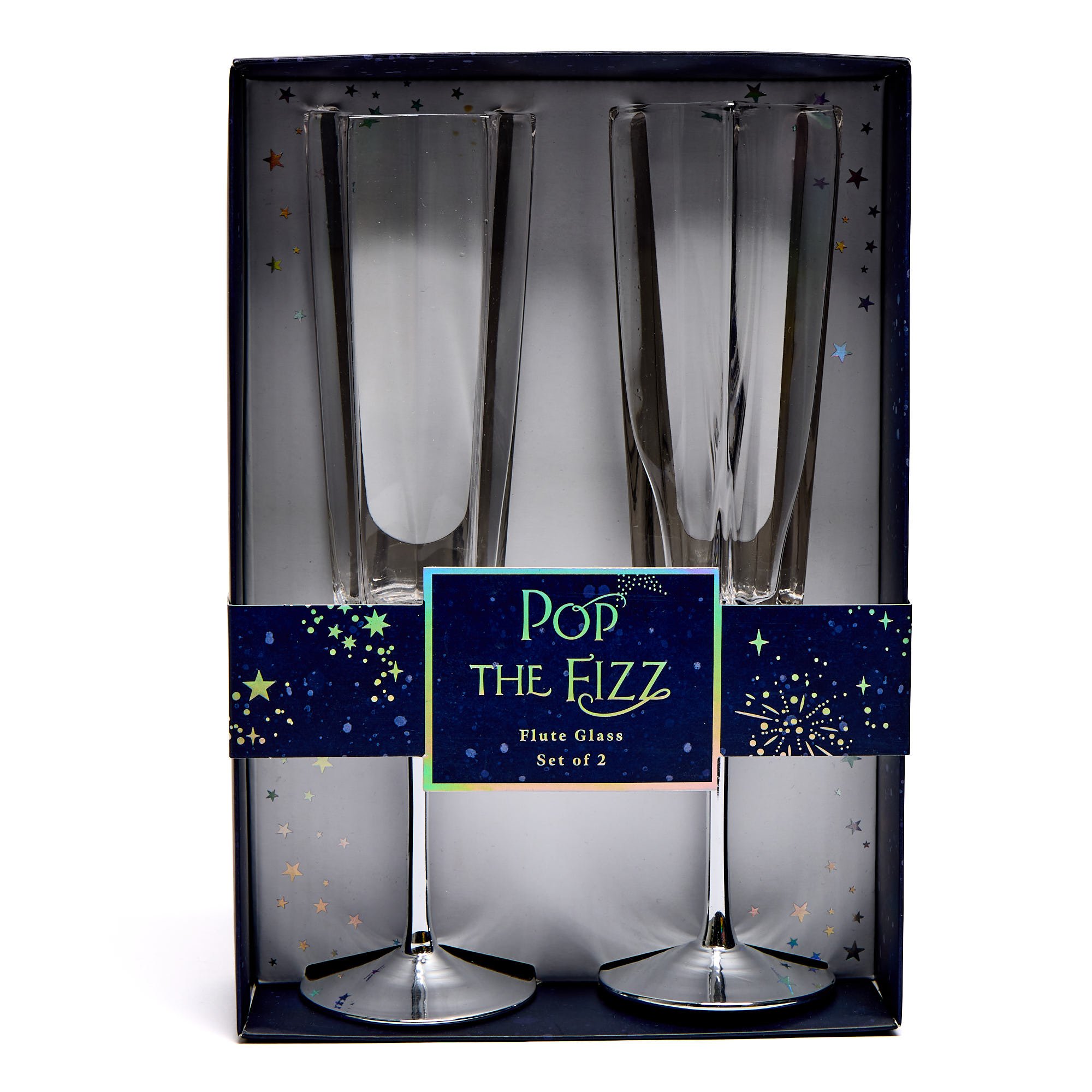 Pop The Fizz Flute Glasses - Set of 2